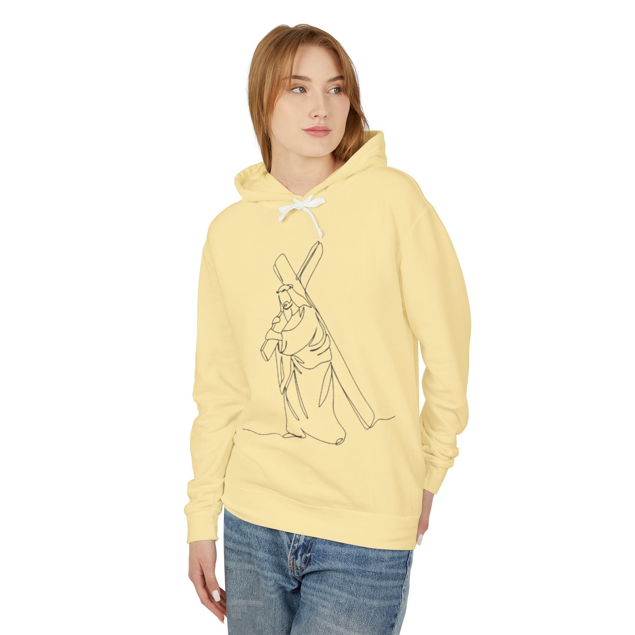 Unisex Lightweight Hooded Sweatshirt with Inspirational Design