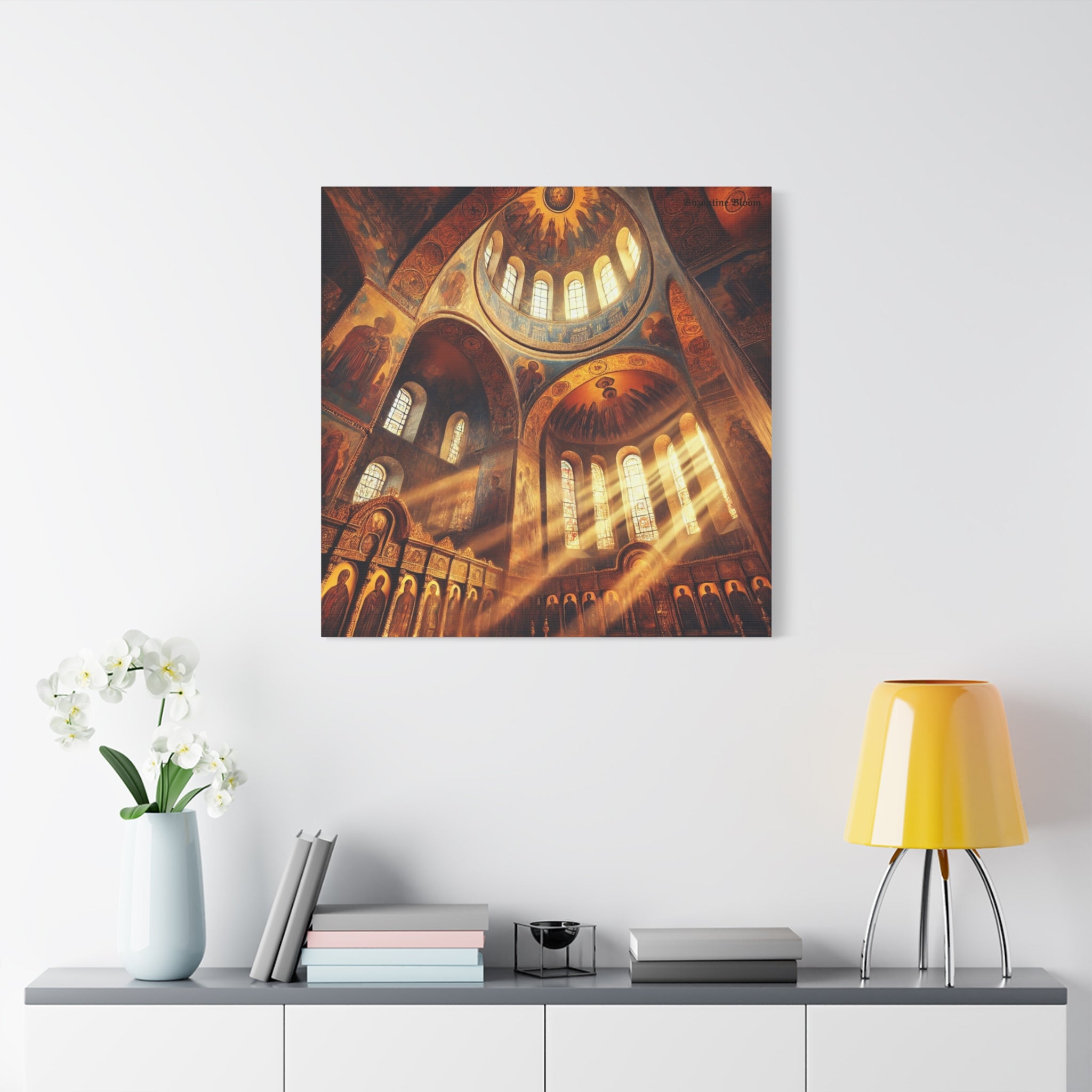 Stunning Religious Art Canvas Print - Illuminated Architecture