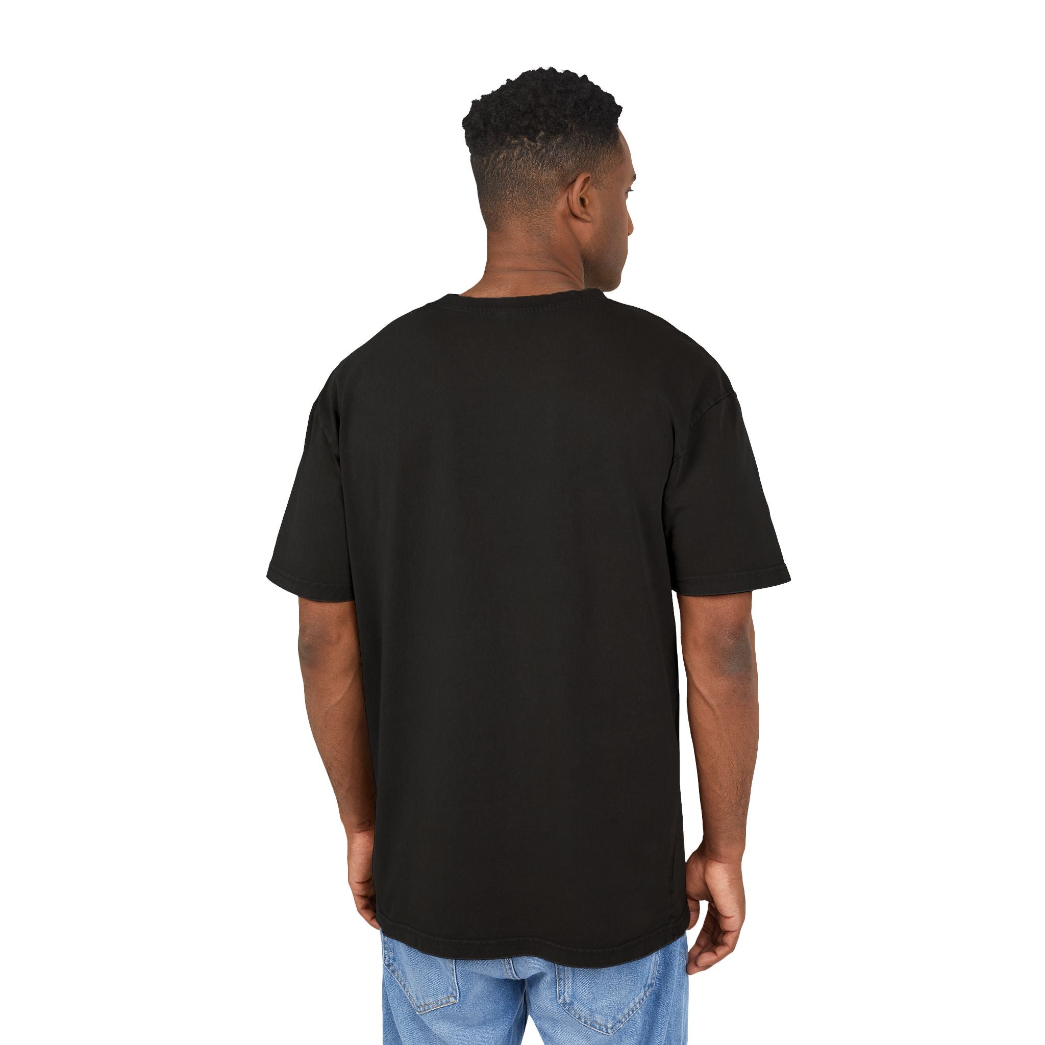 Orthodox Cross - Men's Acid Washed Oversized Tee with Cross Design
