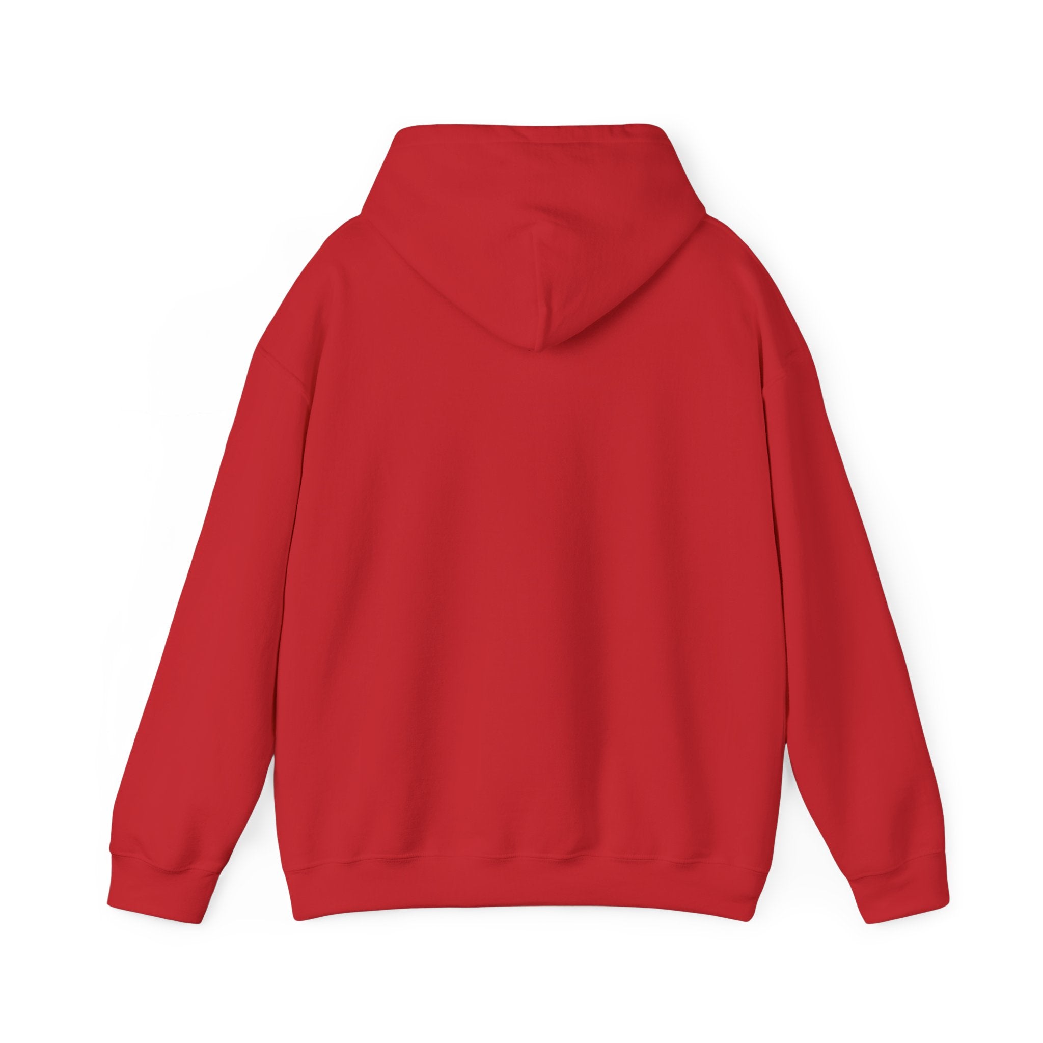 Red Unisex Hooded Sweatshirt with Iconic Religious Design - Cozy Faith Apparel