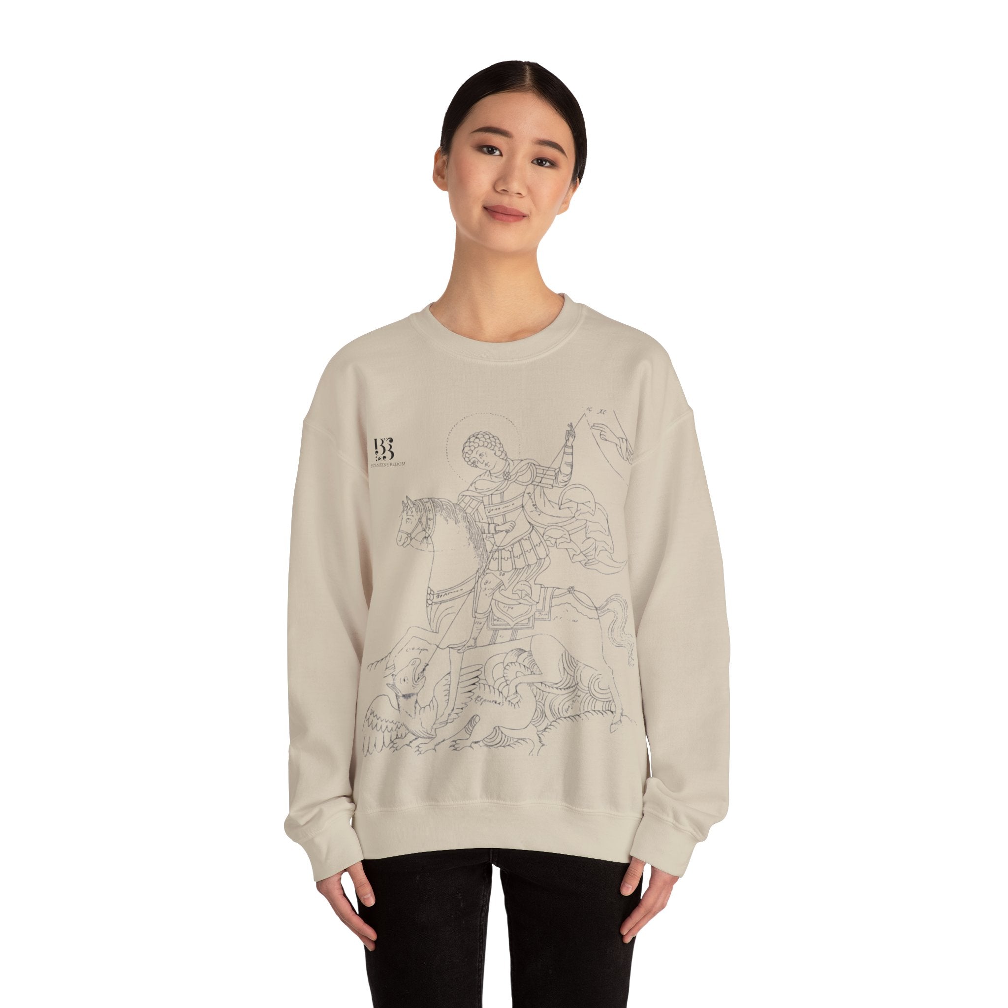 Vintage Inspired Saint George Sweatshirt - Unisex Heavy Blend™ Crewneck for Art Enthusiasts