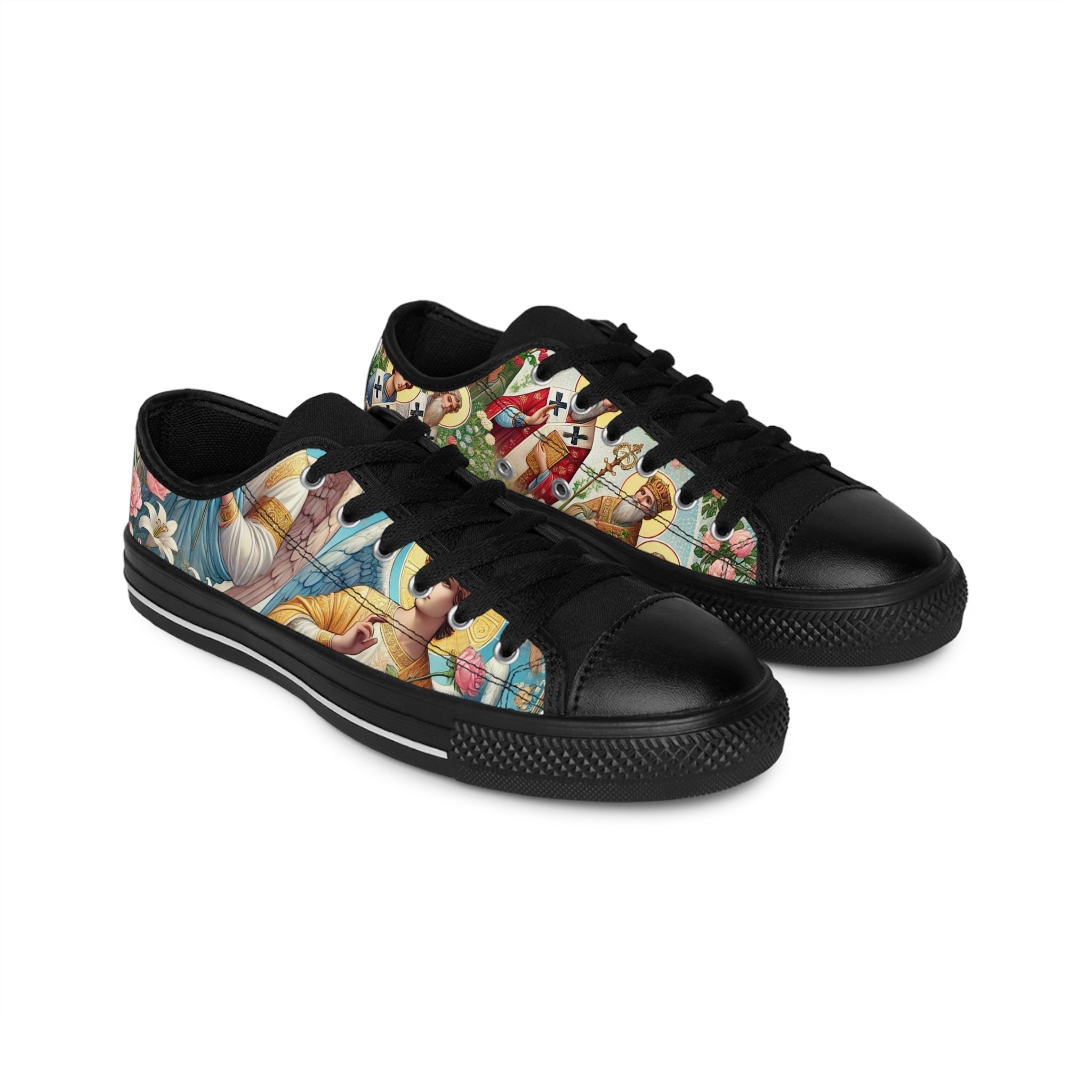 Artistic Men&#039;s Sneakers - Unique Patterned Casual Footwear