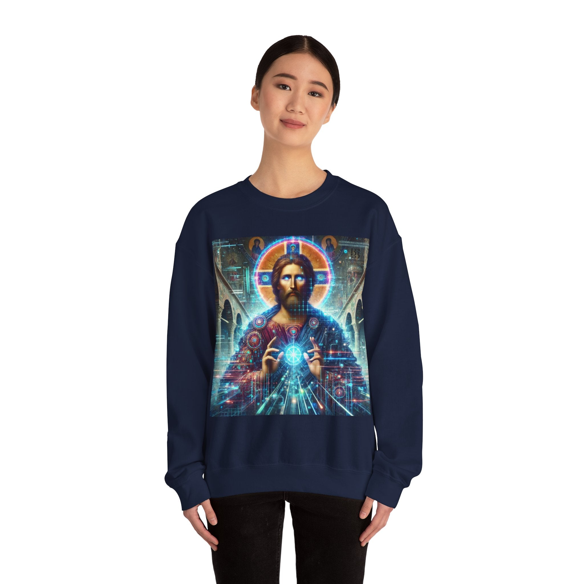 Inspirational Jesus Graphic Crewneck Sweatshirt - Cozy Unisex Blend for Faith and Comfort