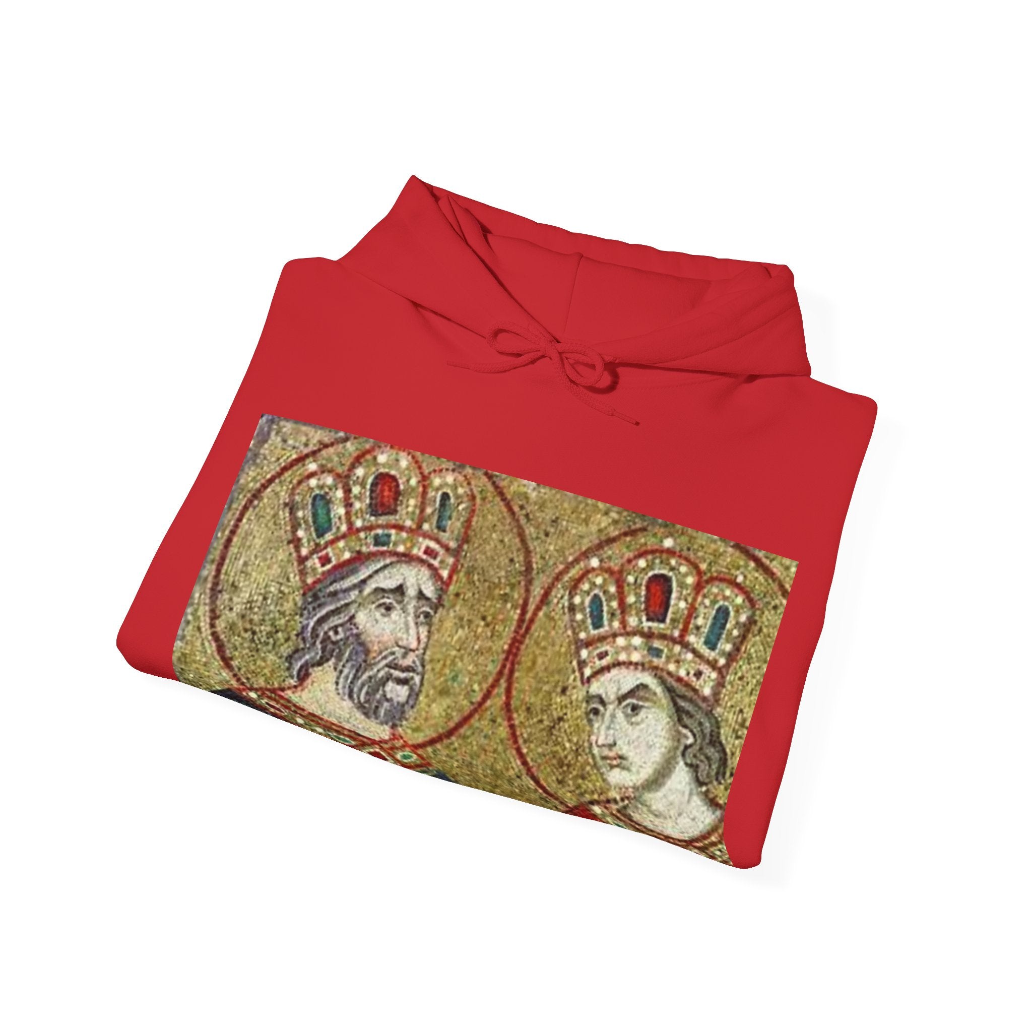 Regal Couple Unisex Hooded Sweatshirt - Vintage Art Design