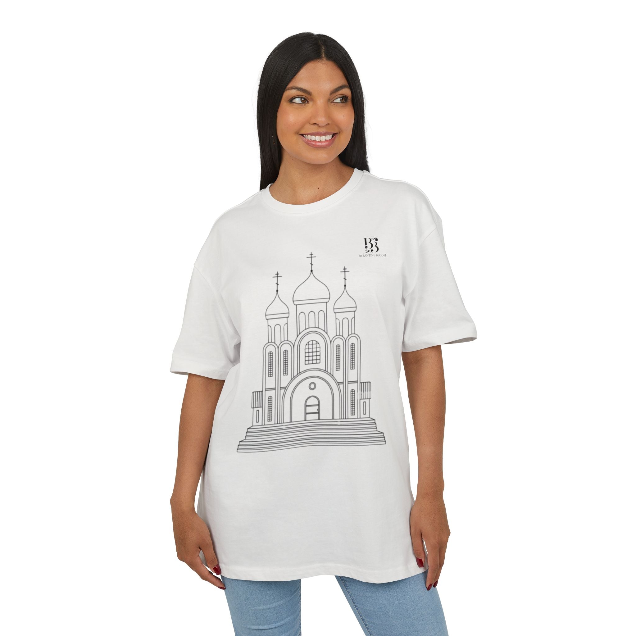 Unisex Oversize Tee with Cathedral Design - Perfect for Everyday Wear or Special Occasions