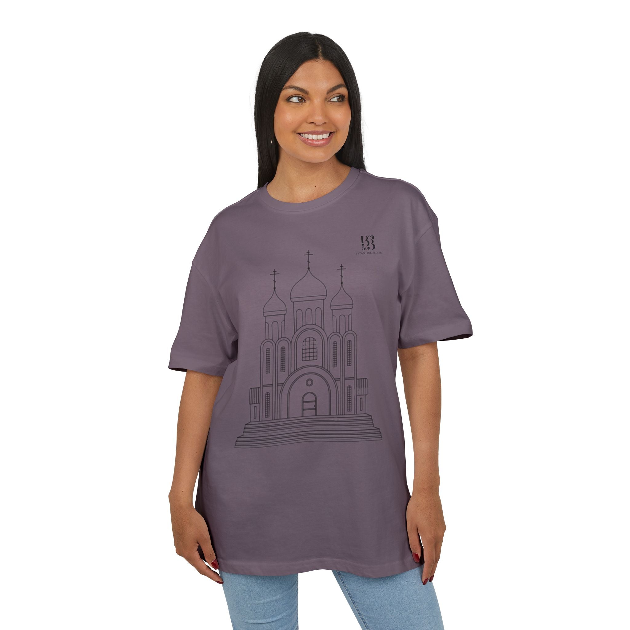 Unisex Oversize Tee with Cathedral Design - Perfect for Everyday Wear or Special Occasions
