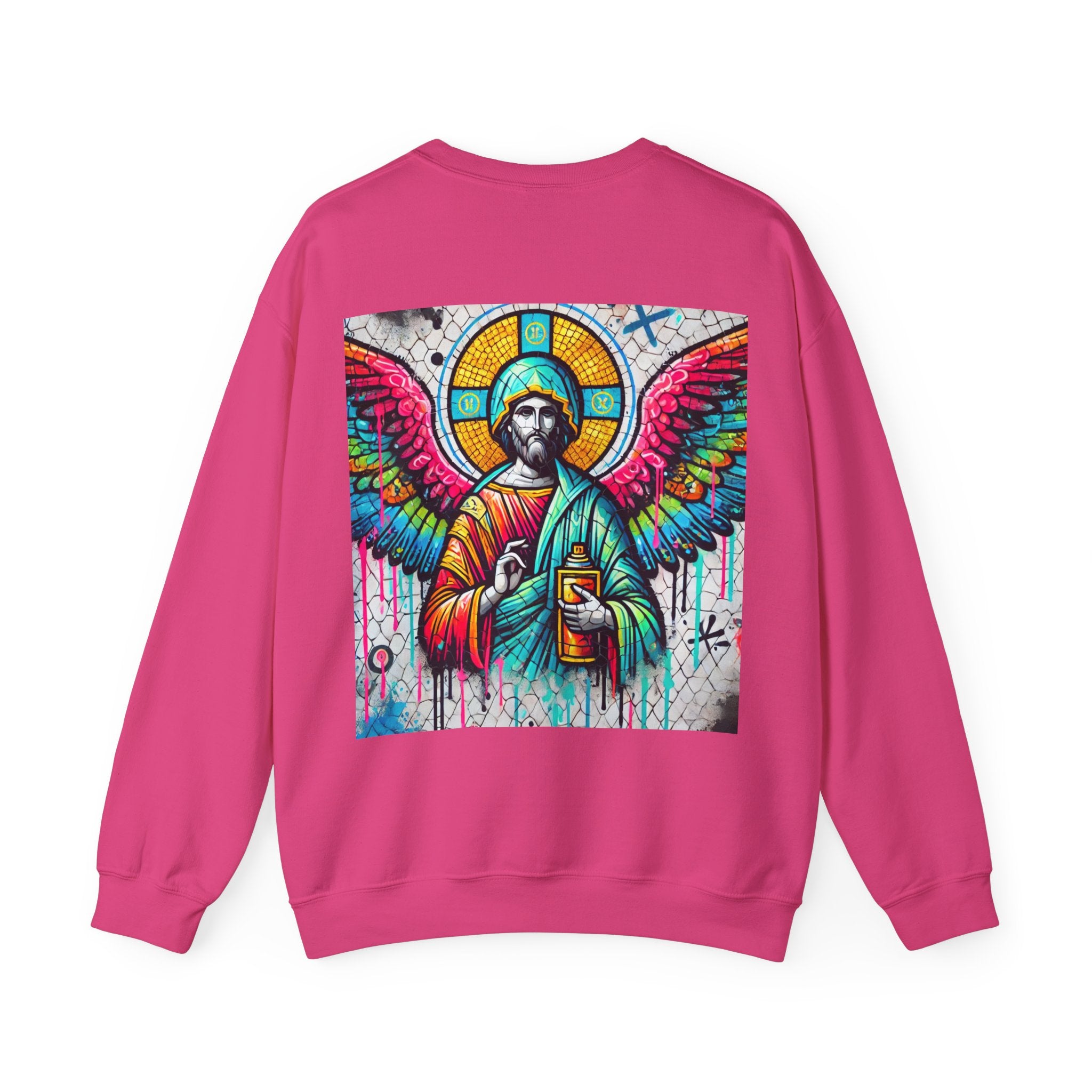 Colorful Angel Graphic Unisex Crewneck Sweatshirt - Comfort Meets Spirituality