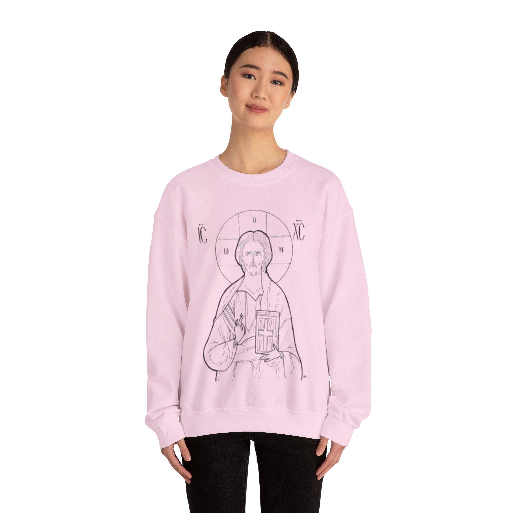 Vintage Christ Icon Sweatshirt | Unisex Crewneck for Religious Celebrations