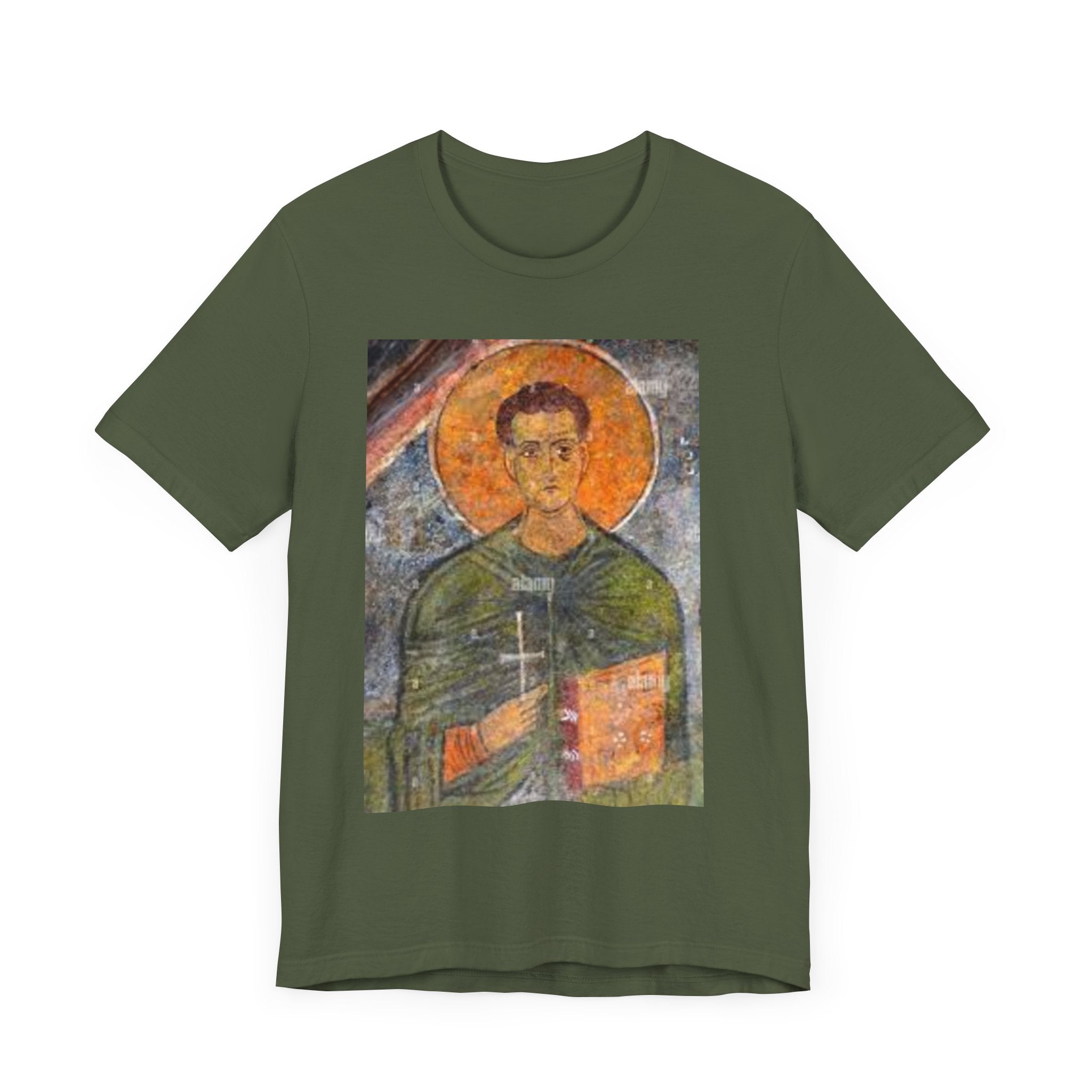 Vintage Saint Graphic Unisex Tee - Religious Art Short Sleeve Shirt