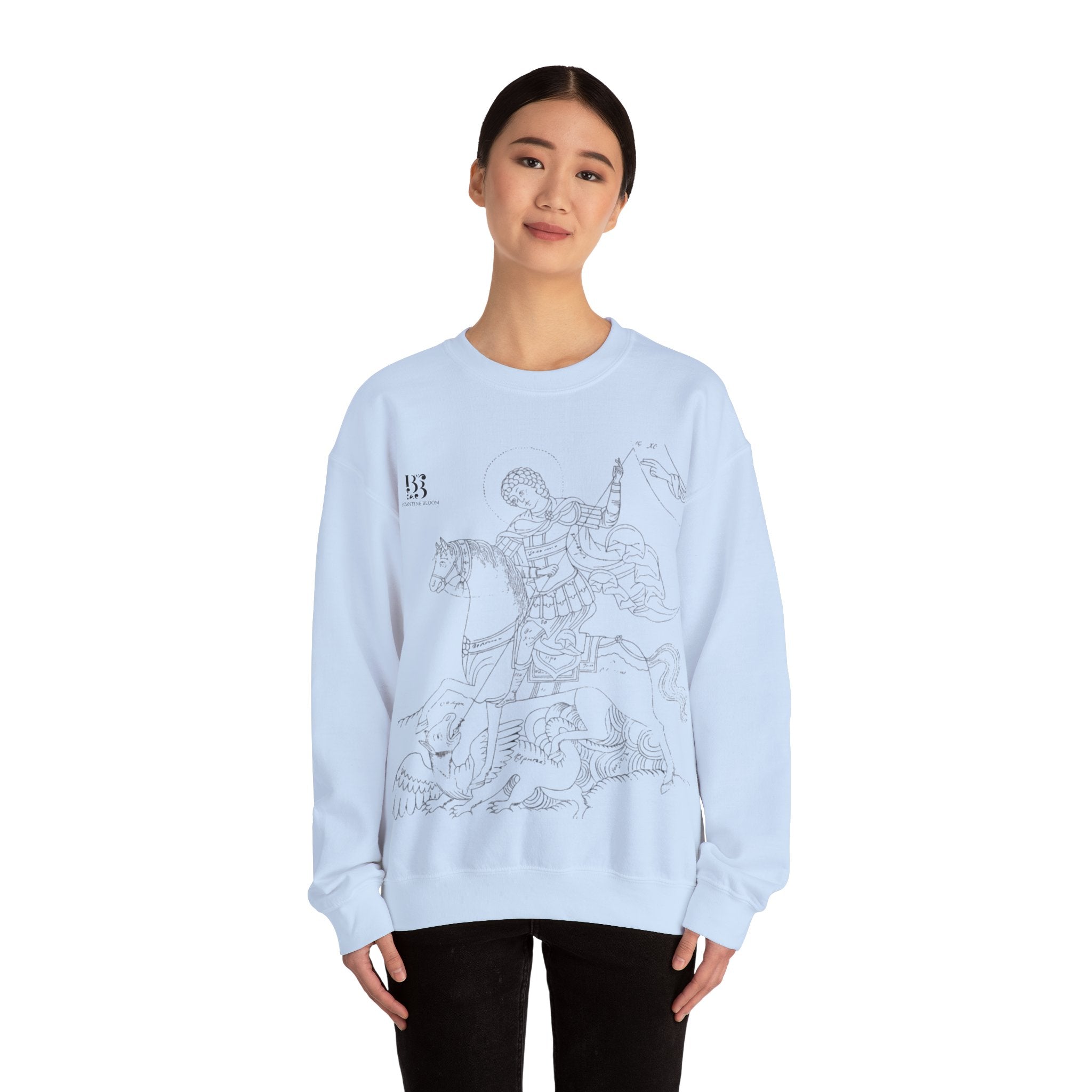 Vintage Inspired Saint George Sweatshirt - Unisex Heavy Blend™ Crewneck for Art Enthusiasts