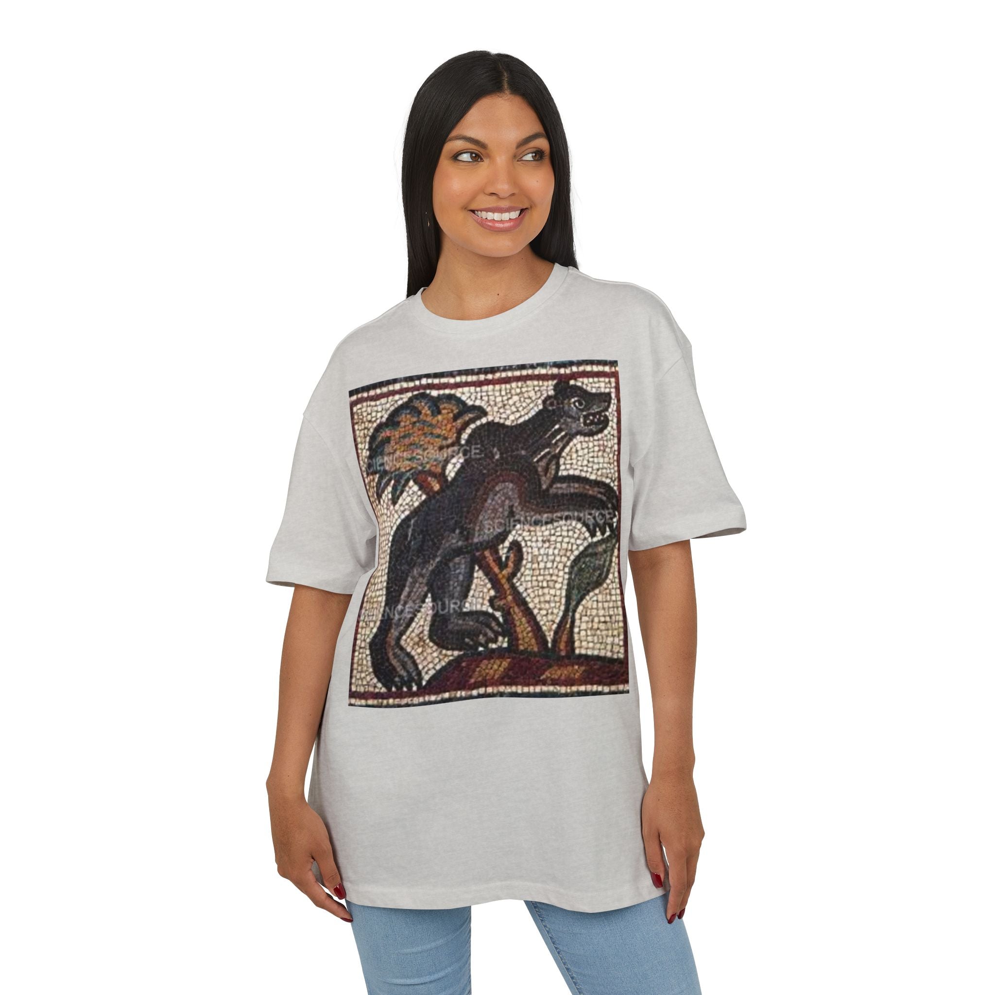 Artistic Mosaic Unisex Heavy Oversize Tee - Unique Graphic Design for Casual Style