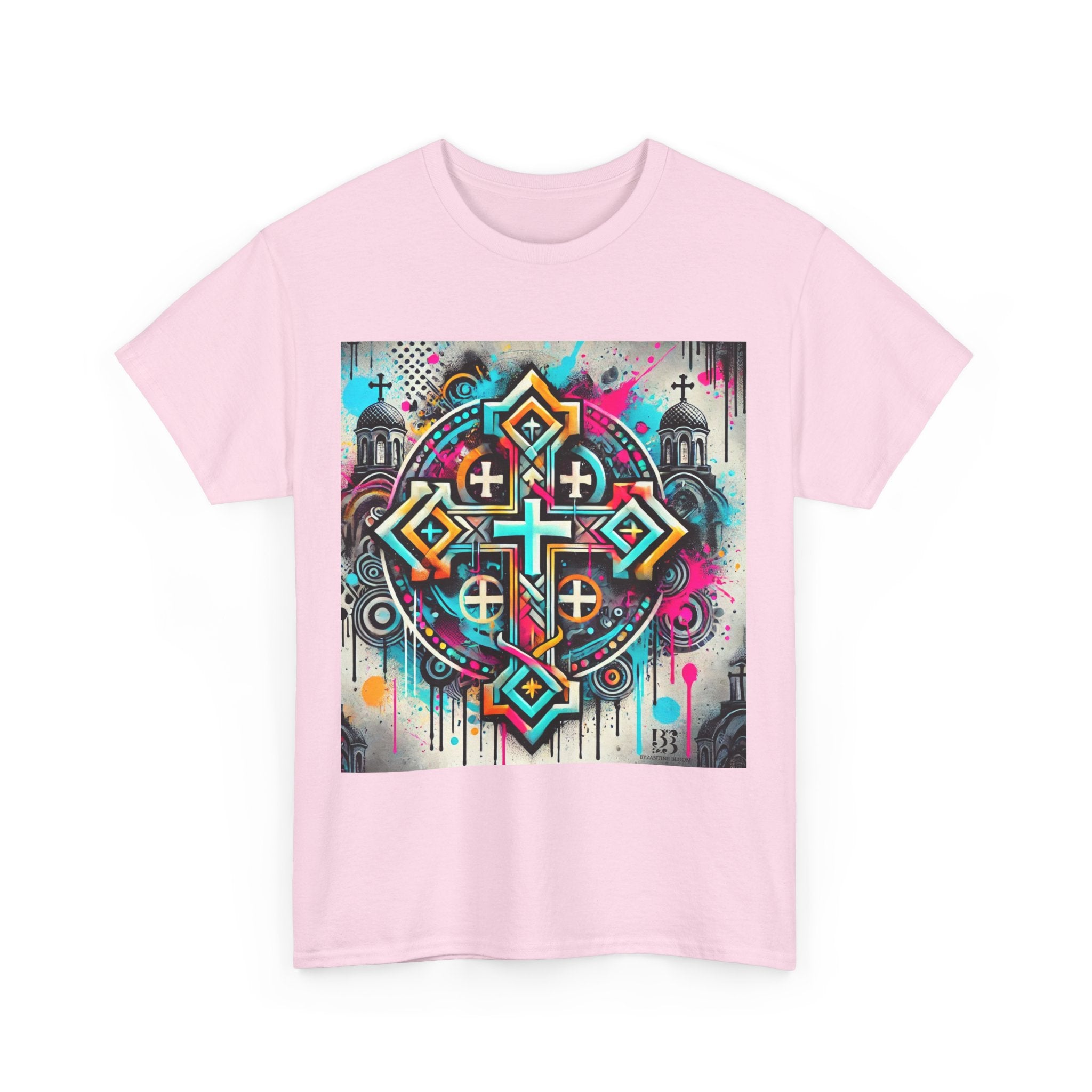 Colorful Religious Graphic Unisex Heavy Cotton Tee - Faith Inspired Art