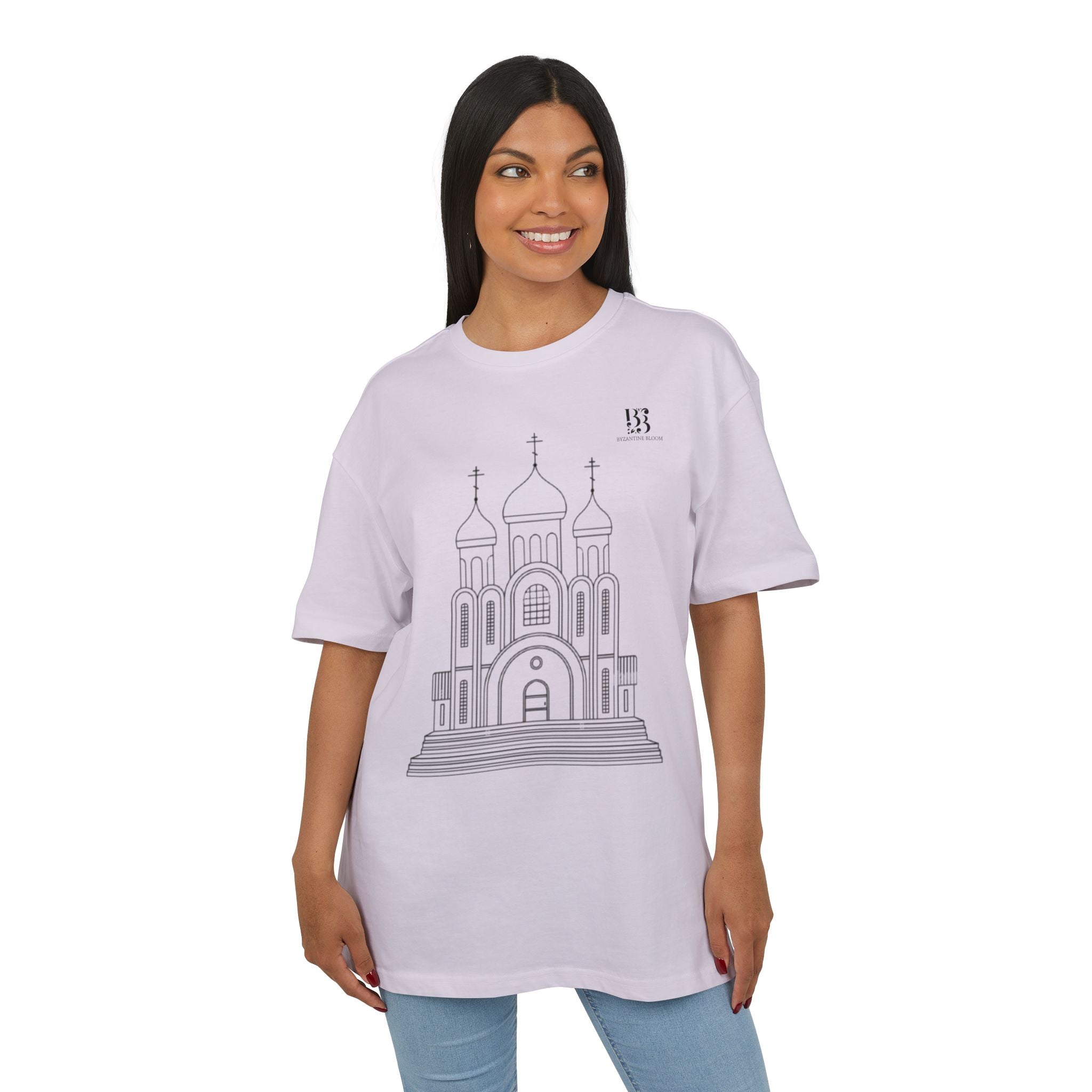 Unisex Oversize Tee with Cathedral Design - Perfect for Everyday Wear or Special Occasions