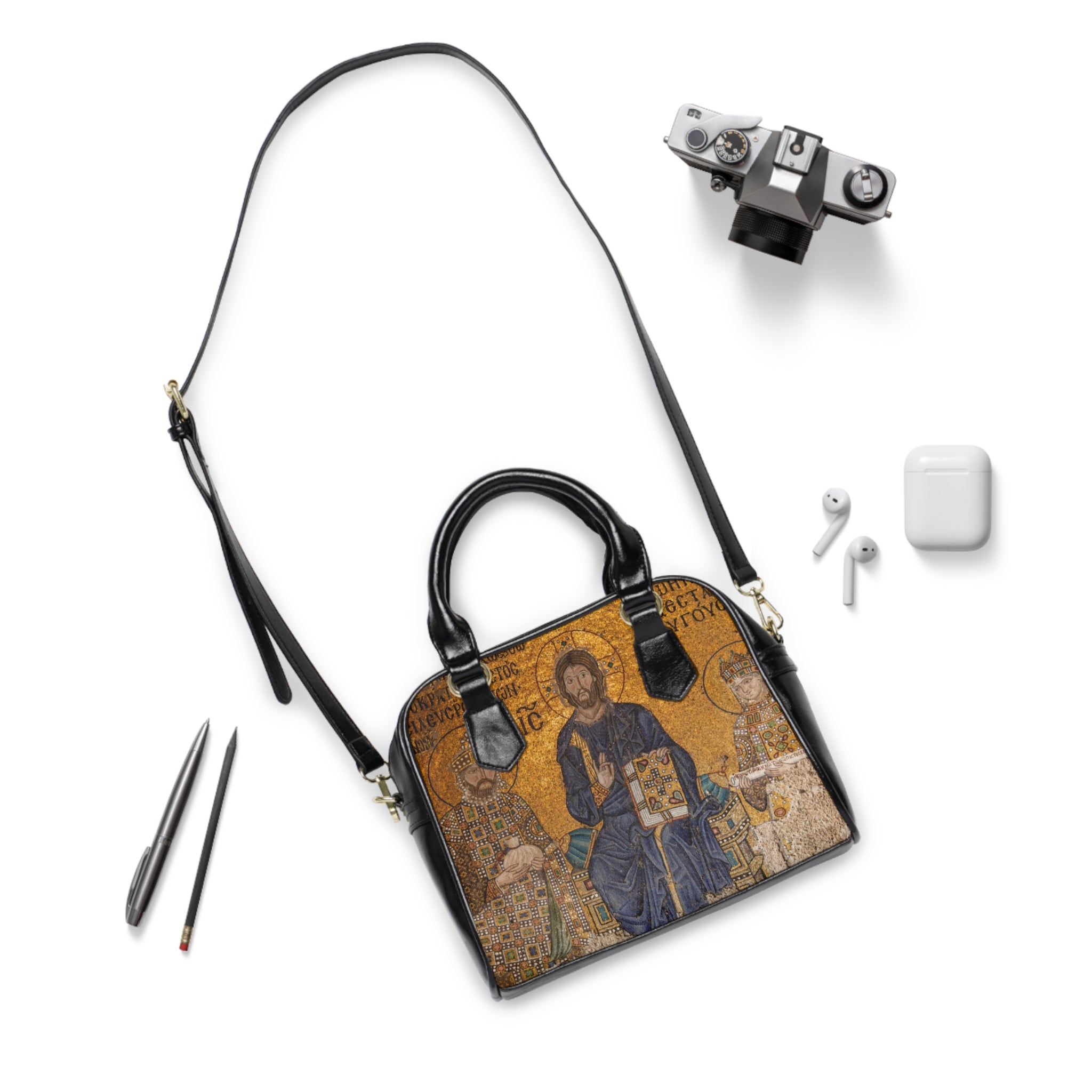 Orthodox Icon Shoulder Handbag - Stylish Religious Tote for Faithful Carrying