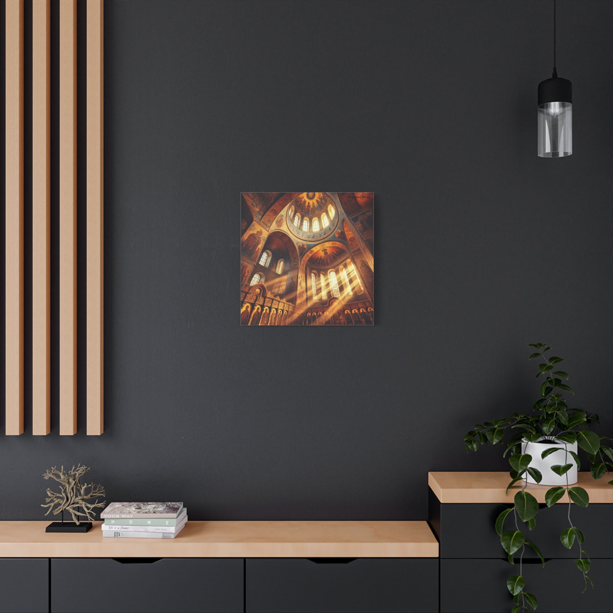 Stunning Religious Art Canvas Print - Illuminated Architecture