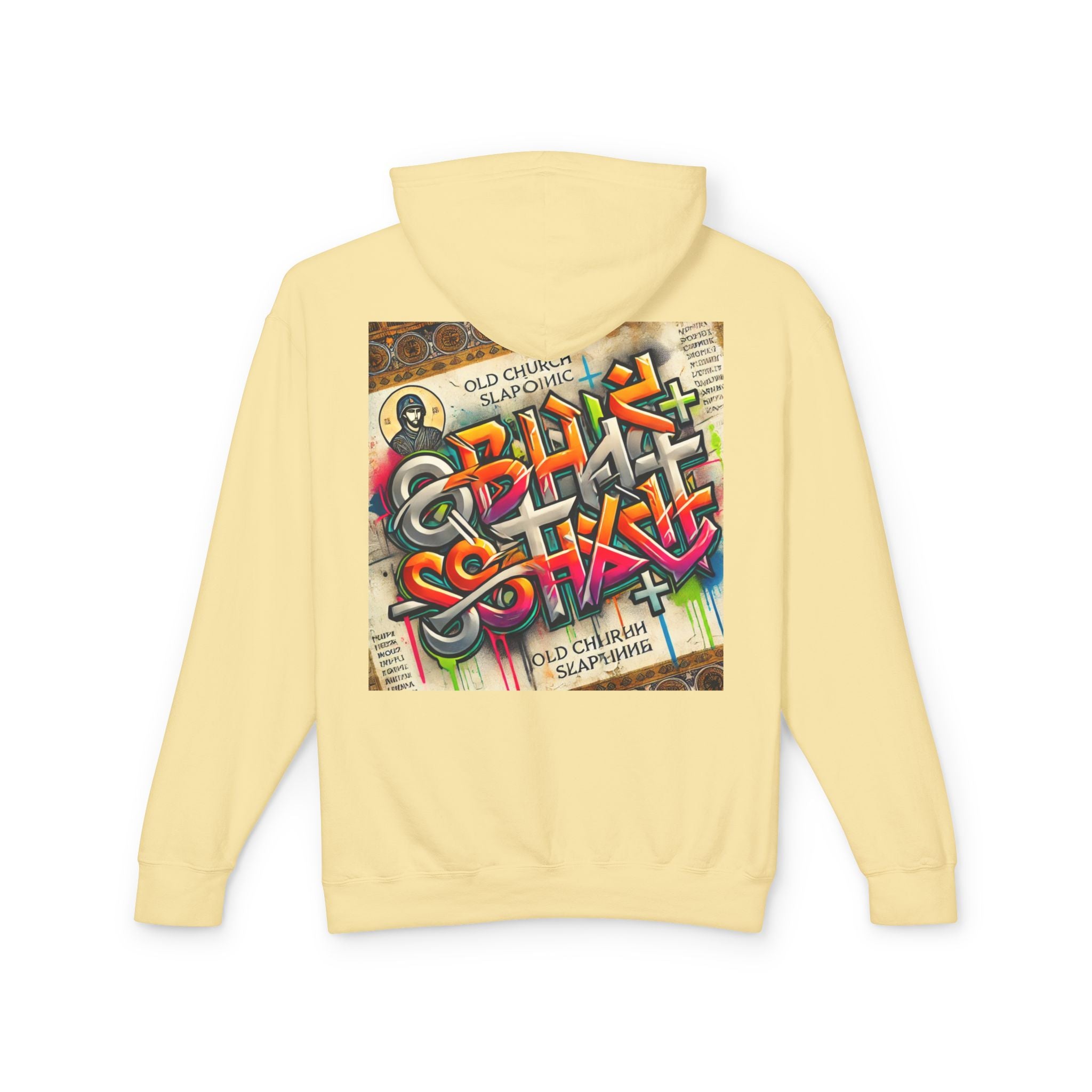 Unisex Lightweight Hooded Sweatshirt with Colorful Graffiti Design