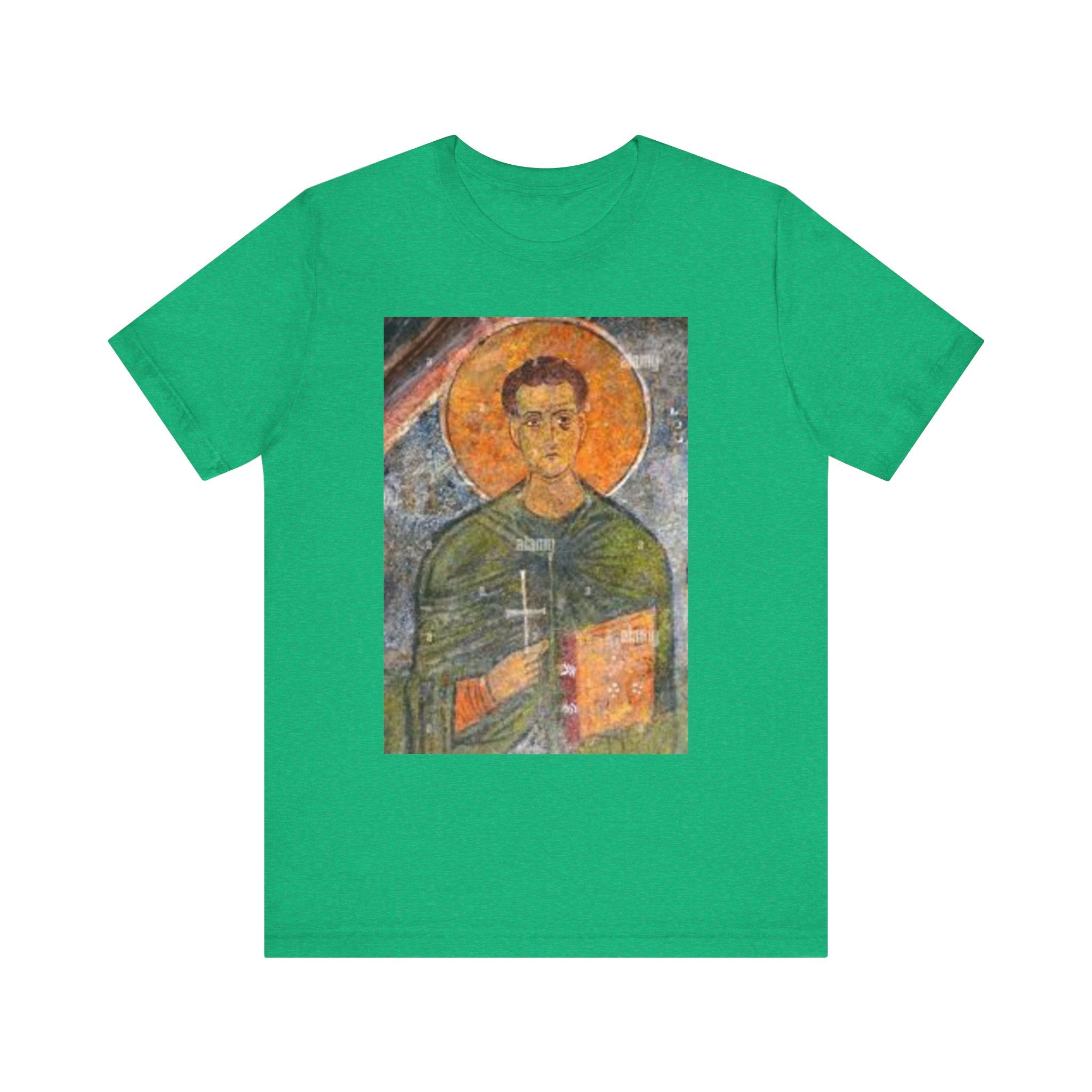 Vintage Saint Graphic Unisex Tee - Religious Art Short Sleeve Shirt