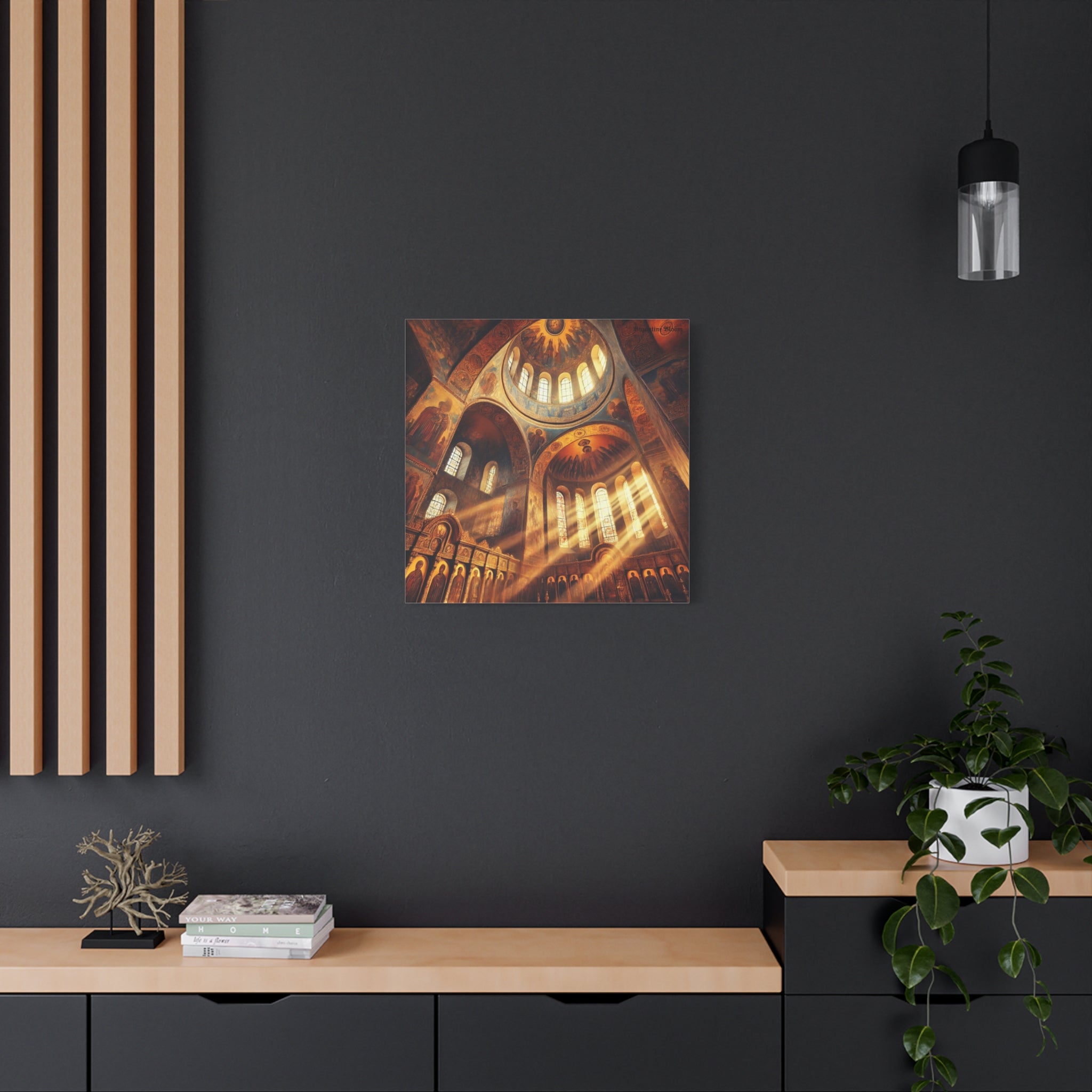 Stunning Religious Art Canvas Print - Illuminated Architecture