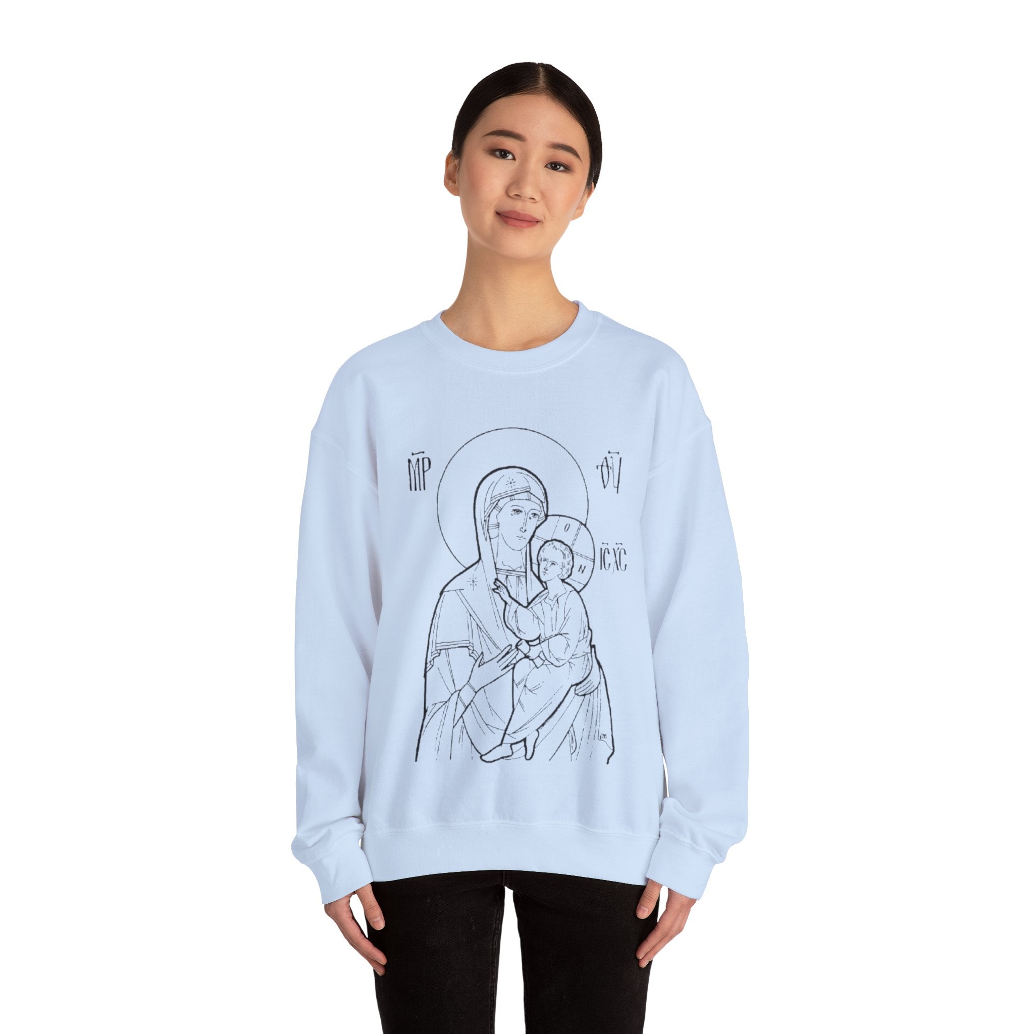 Holy Mother Unisex Sweatshirt – Vintage Religious Design