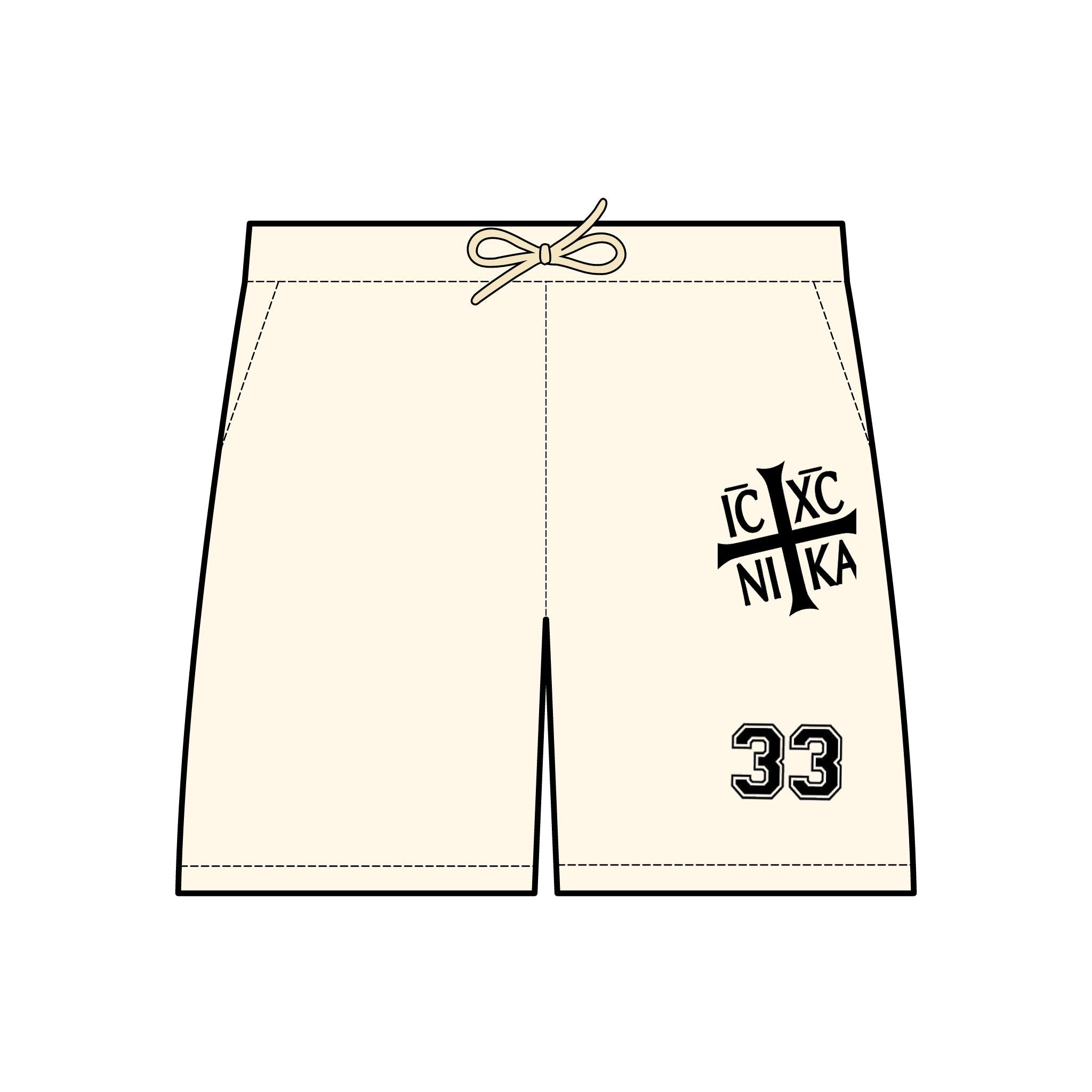 Unisex Lightweight Fleece Sweat Shorts - Casual Comfort with IC XC NI KA Design