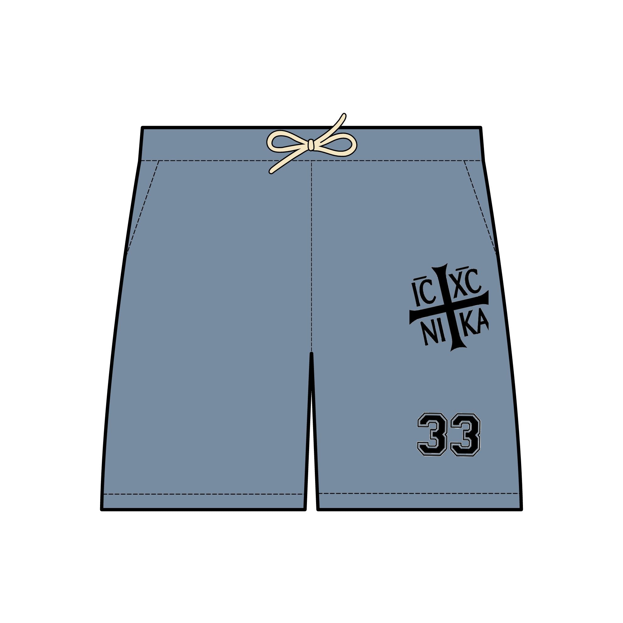 Unisex Lightweight Fleece Sweat Shorts - Casual Comfort with IC XC NI KA Design