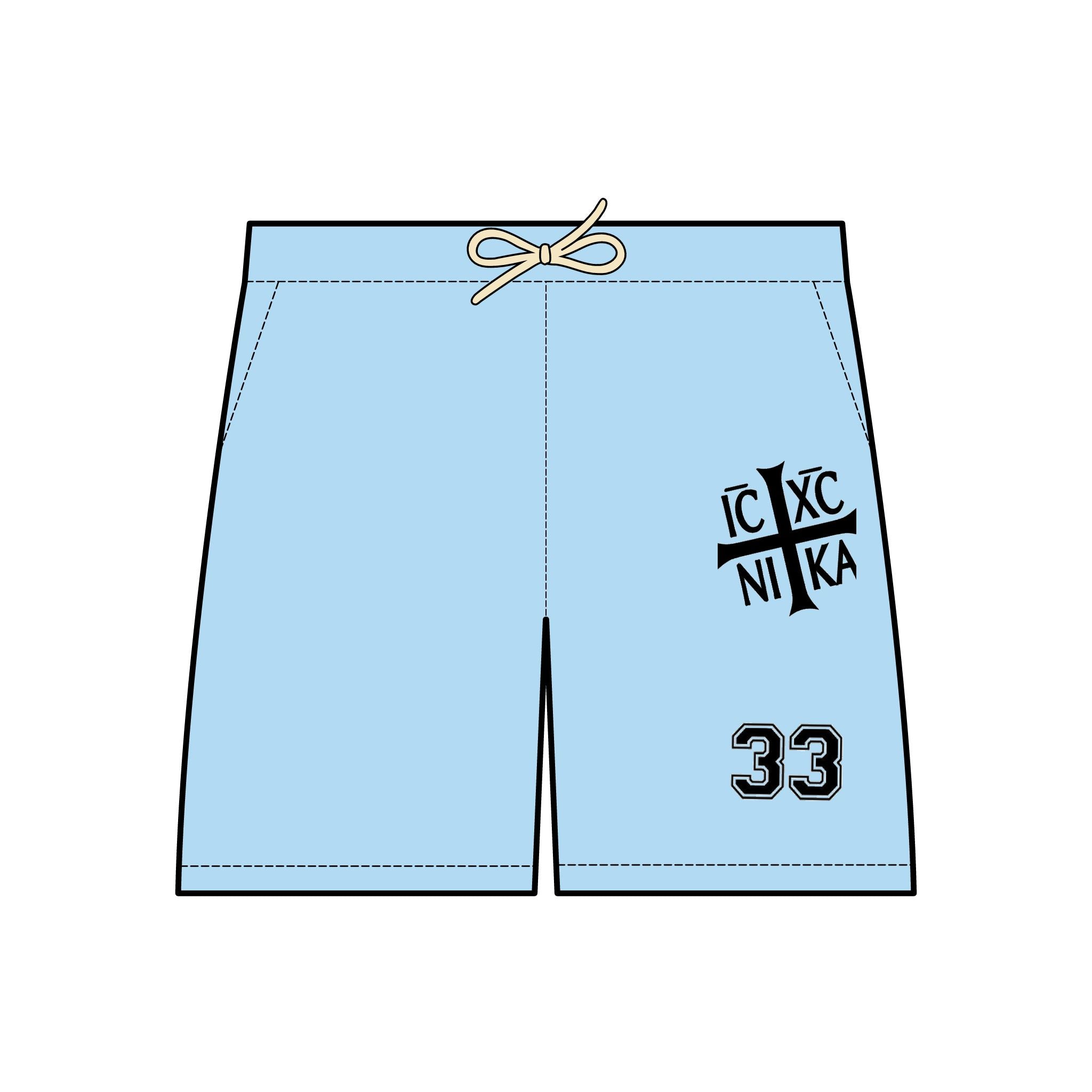 Unisex Lightweight Fleece Sweat Shorts - Casual Comfort with IC XC NI KA Design
