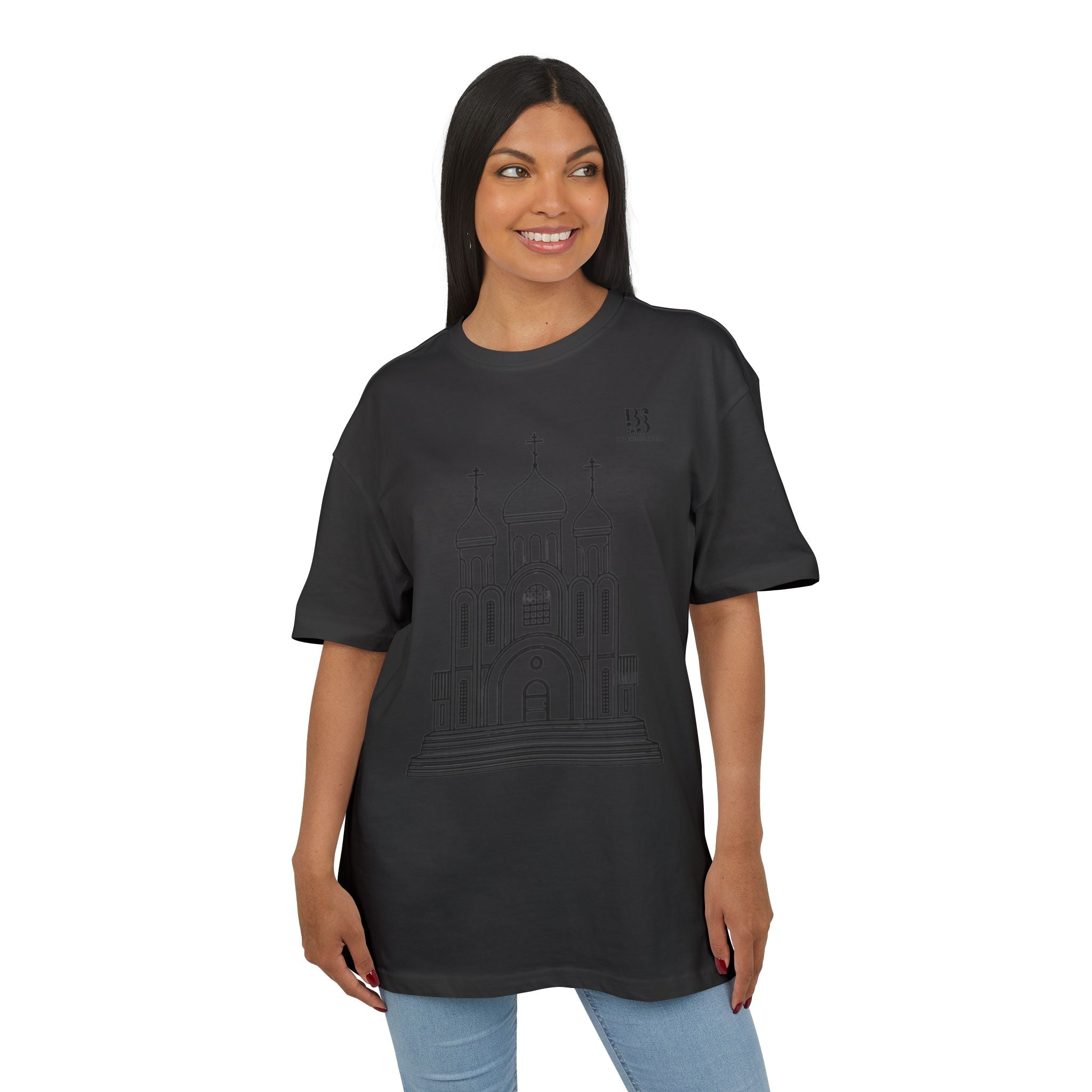 Unisex Oversize Tee with Cathedral Design - Perfect for Everyday Wear or Special Occasions