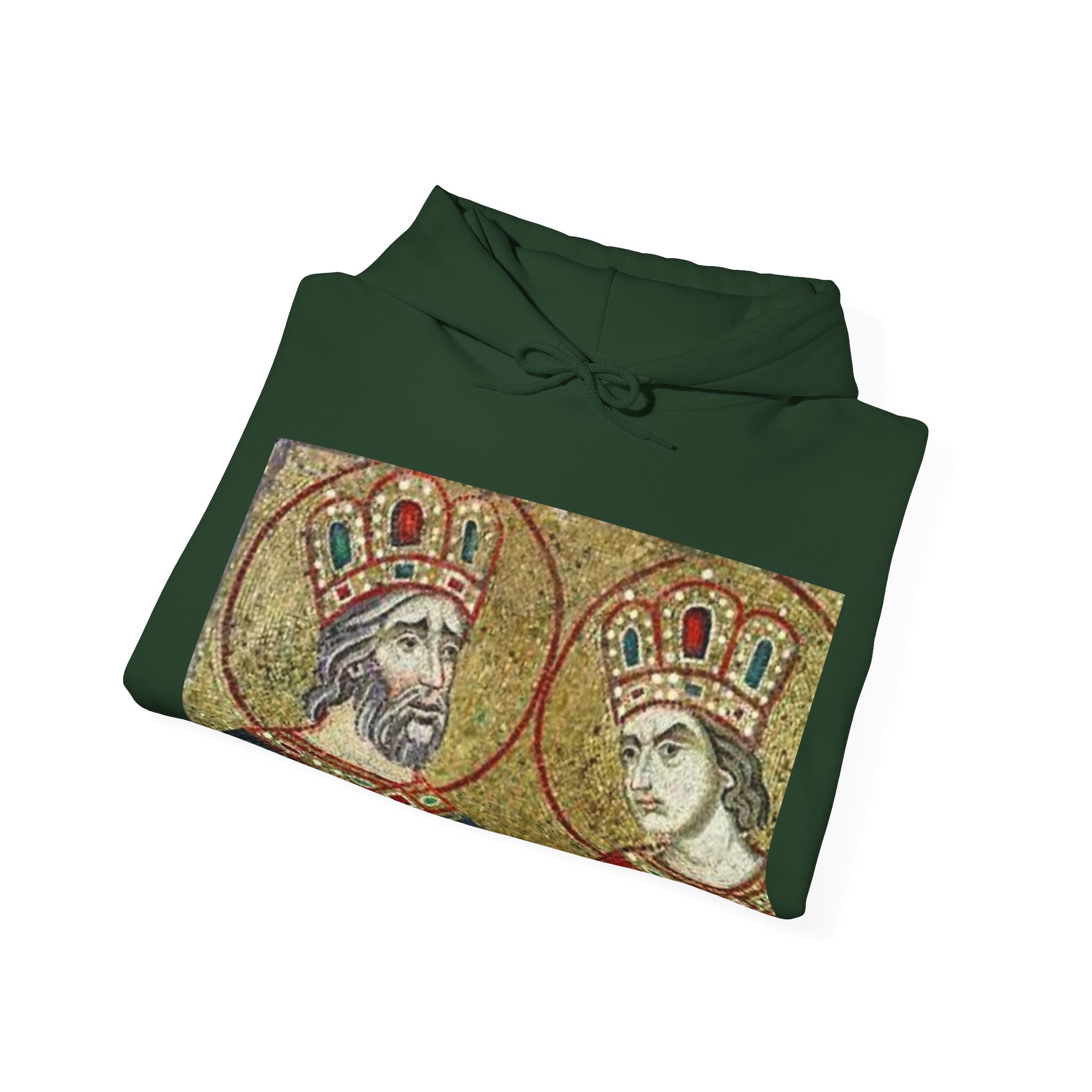 Regal Couple Unisex Hooded Sweatshirt - Vintage Art Design