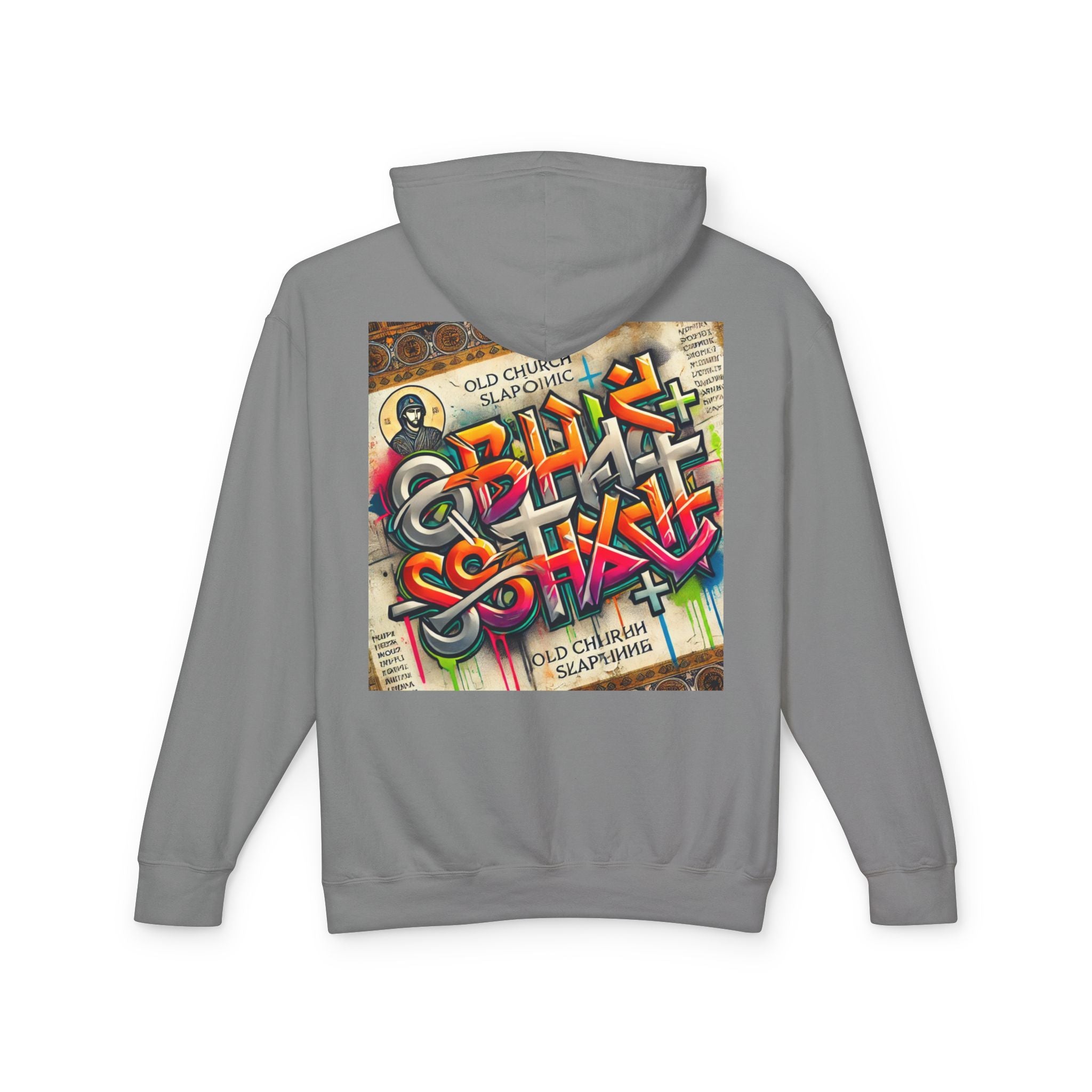 Unisex Lightweight Hooded Sweatshirt with Colorful Graffiti Design