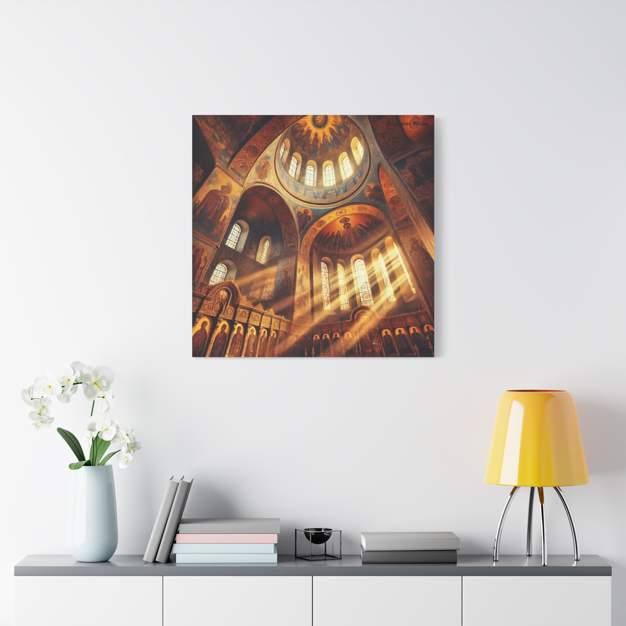 Stunning Religious Art Canvas Print - Illuminated Architecture