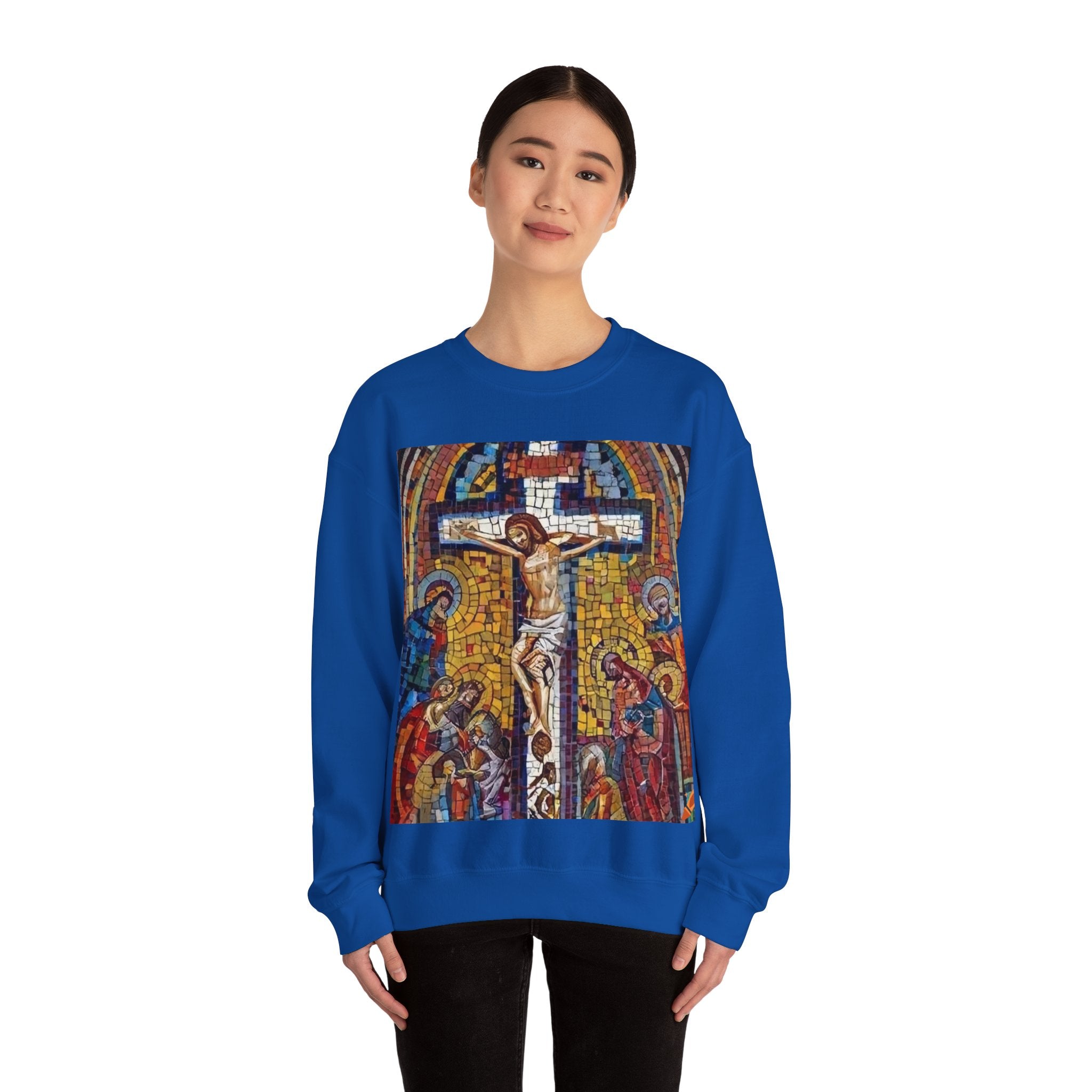 Religious Stained Glass Unisex Crewneck Sweatshirt
