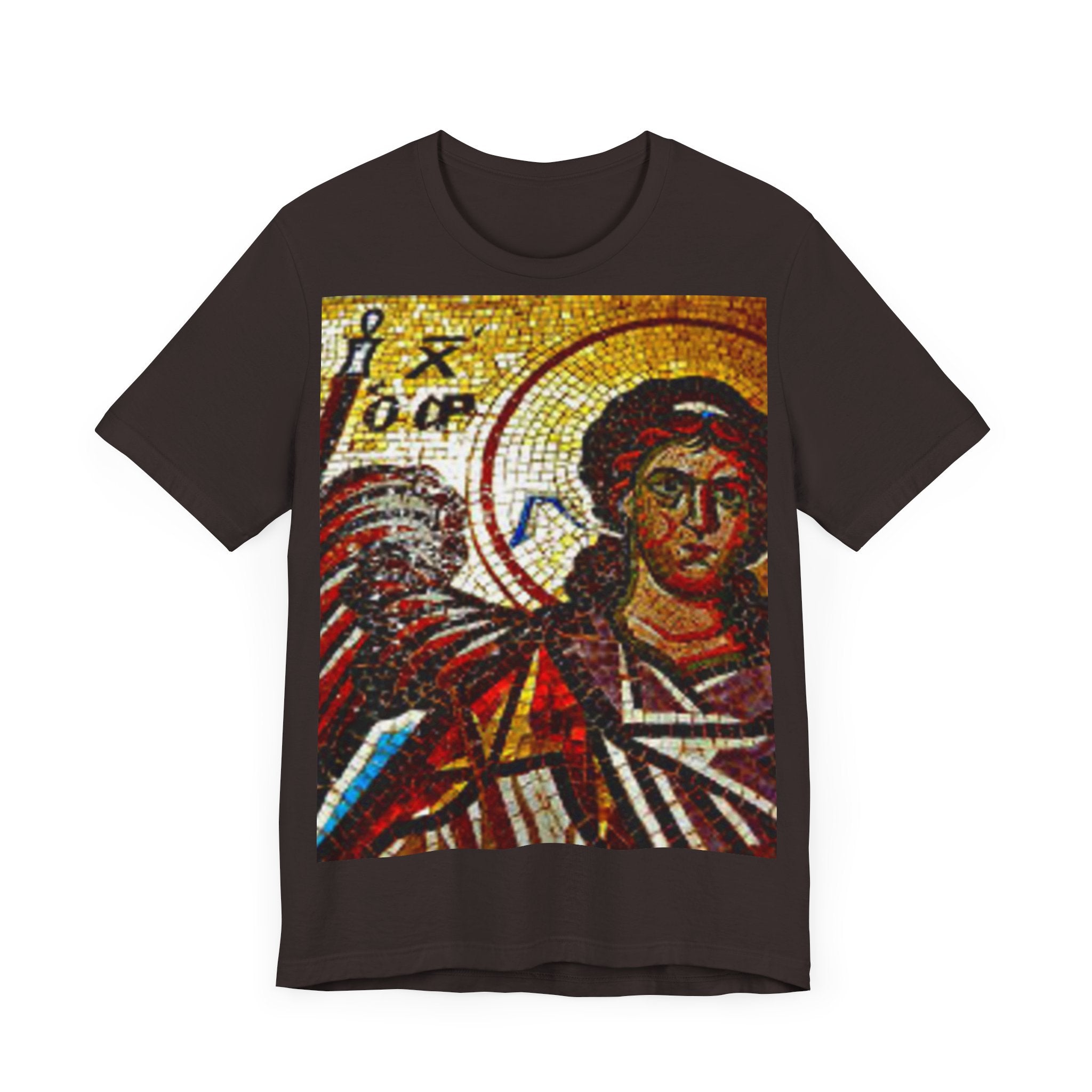 Vintage Iconography Unisex Jersey Tee - Artistic Mosaic Print