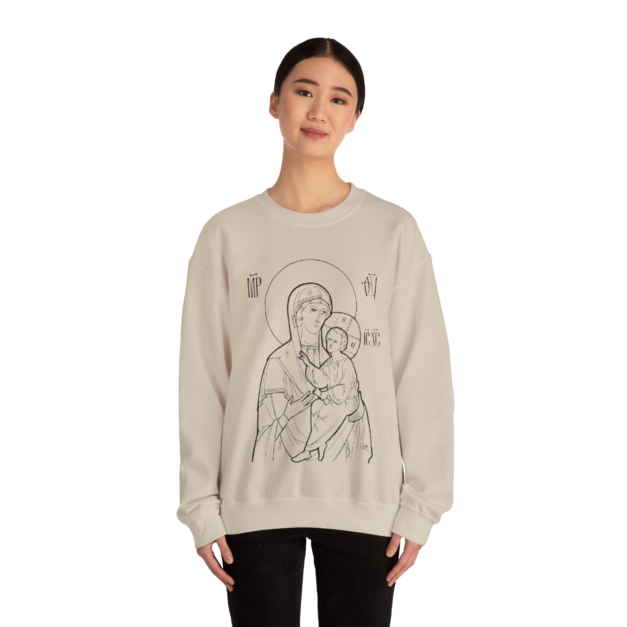 Holy Mother Unisex Sweatshirt – Vintage Religious Design
