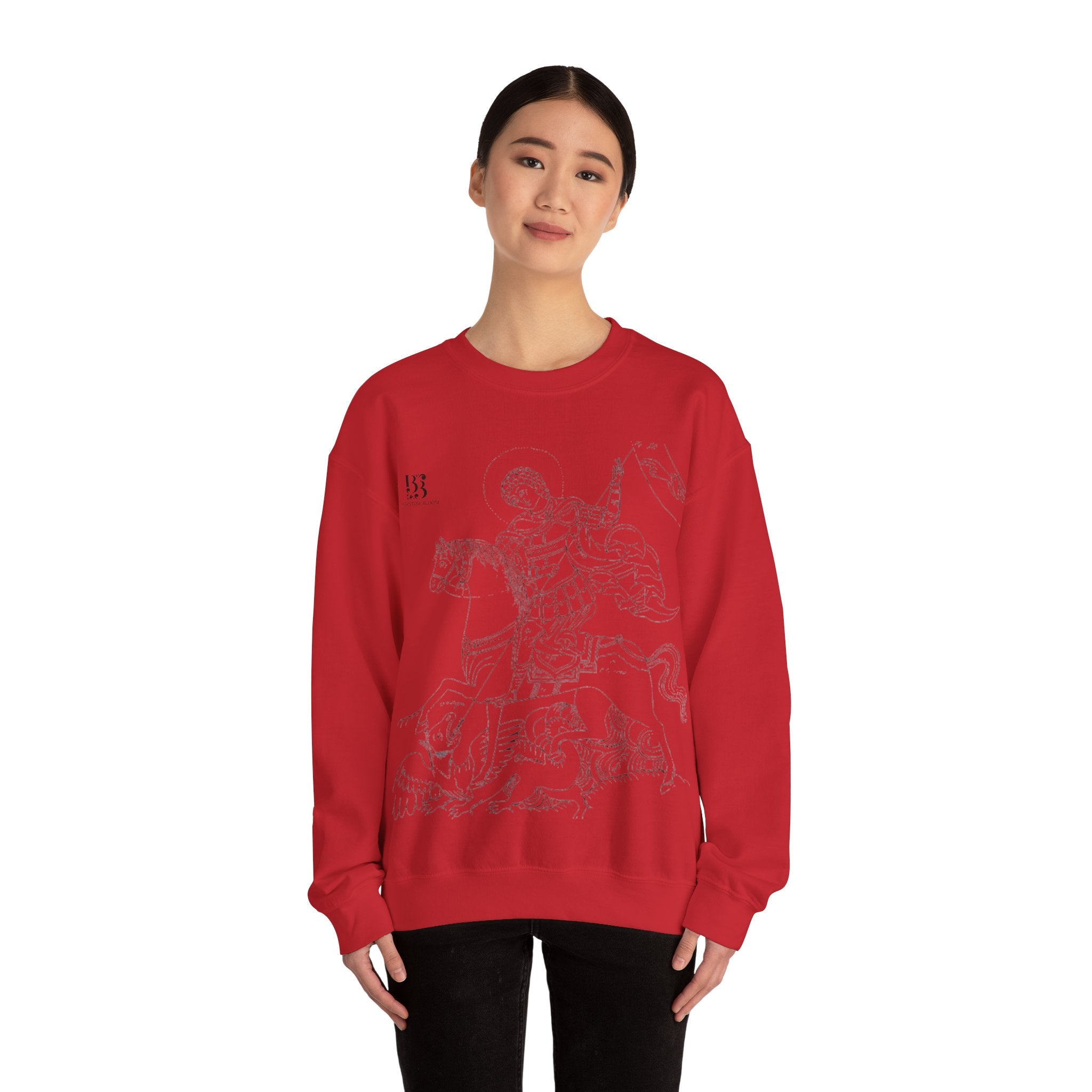 Vintage Inspired Saint George Sweatshirt - Unisex Heavy Blend™ Crewneck for Art Enthusiasts