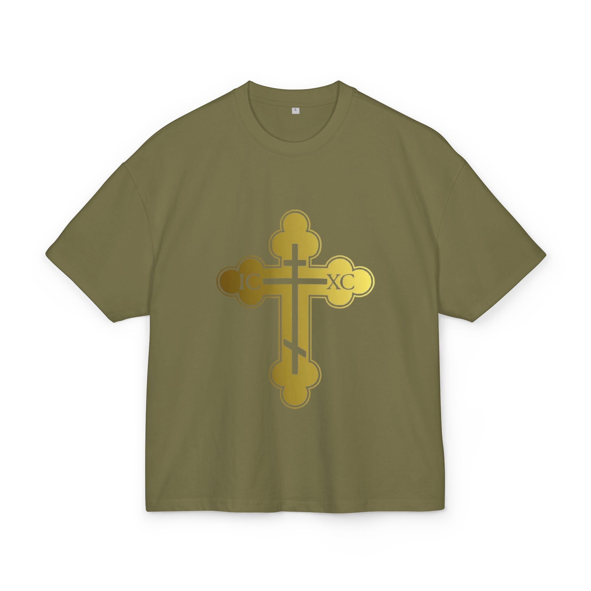 Black Ascension - Gold Cross Design Unisex Heavy Cotton Tee - Faith & Style
