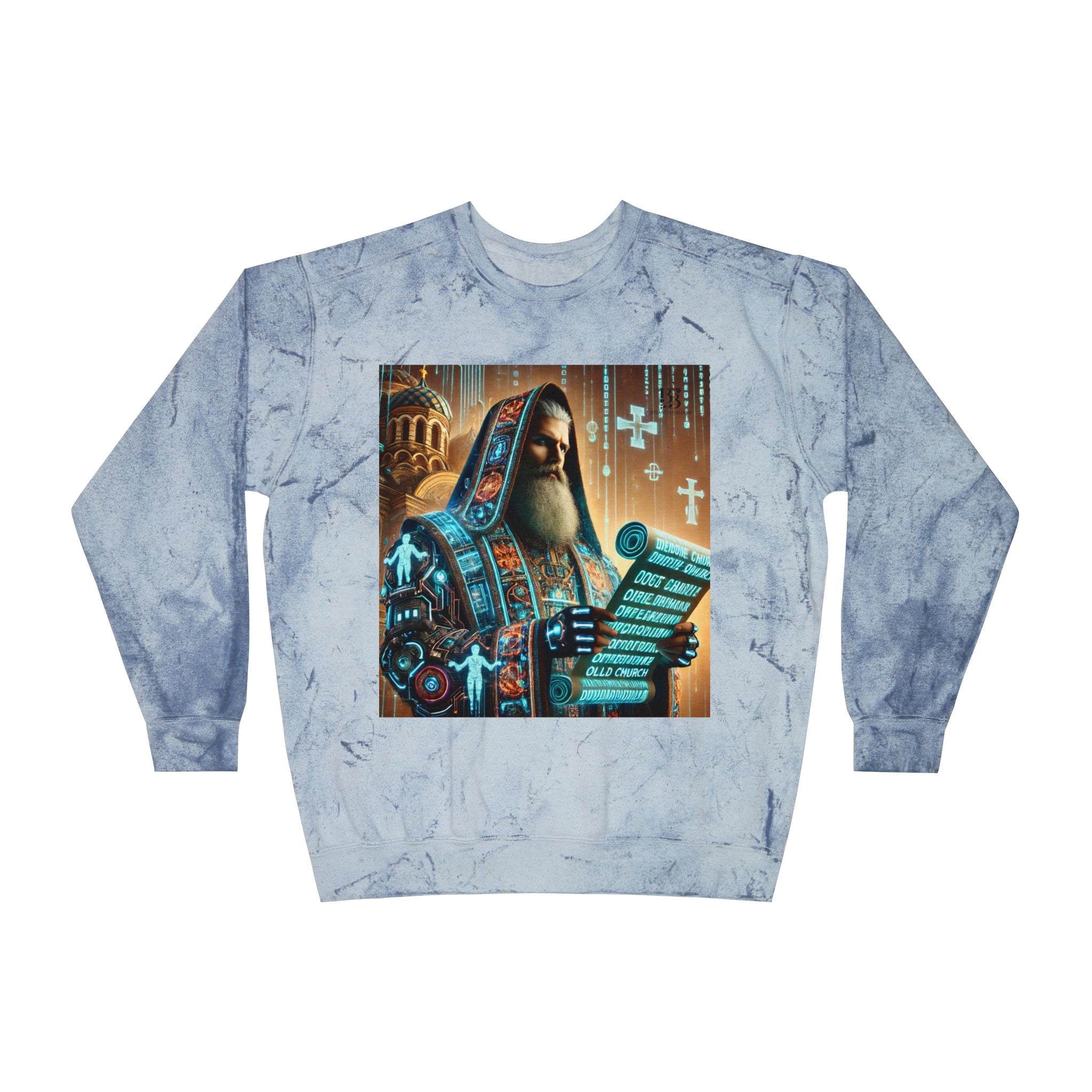 Colorful Saintly Vibes Unisex Crewneck Sweatshirt | Spiritual Art Design