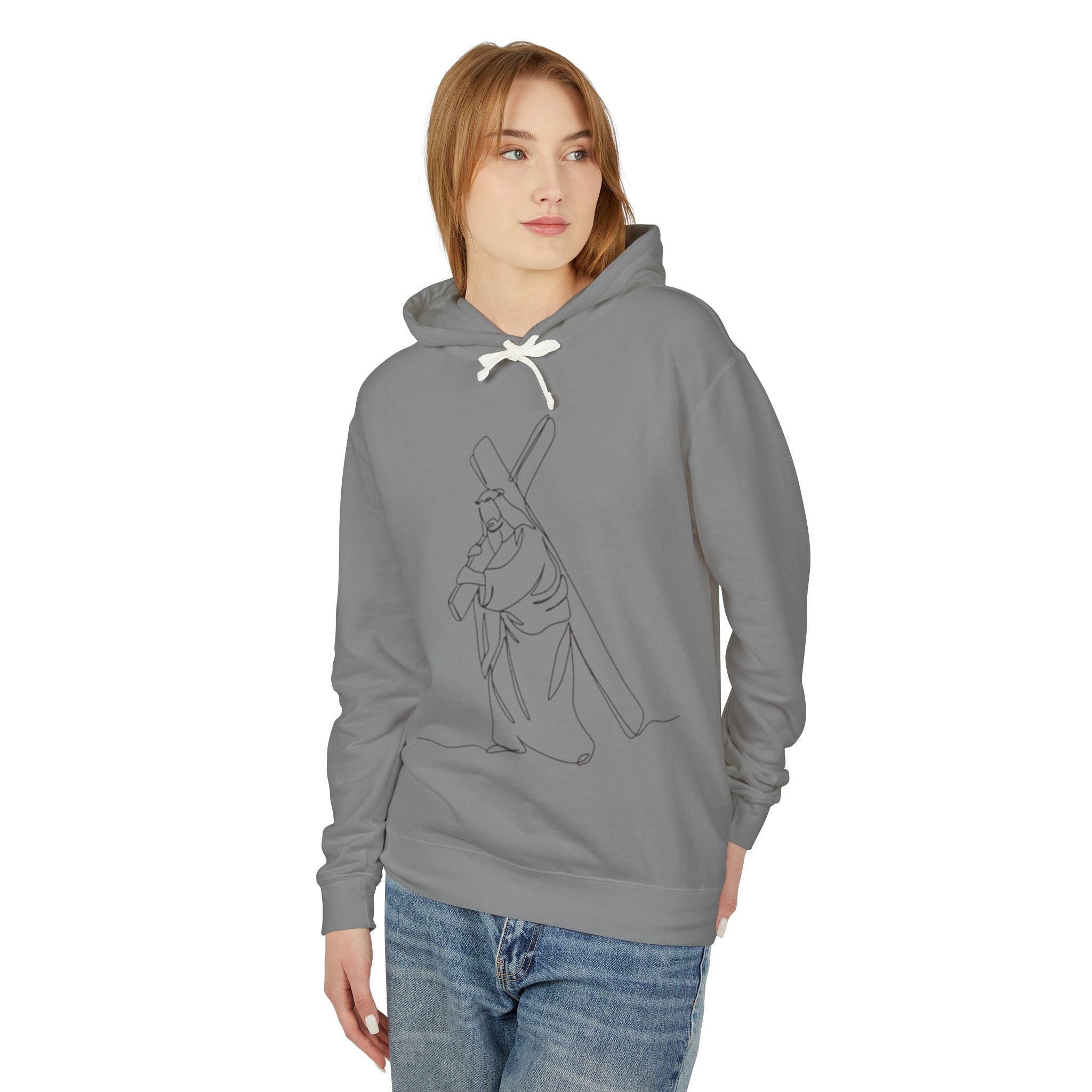 Unisex Lightweight Hooded Sweatshirt with Inspirational Design