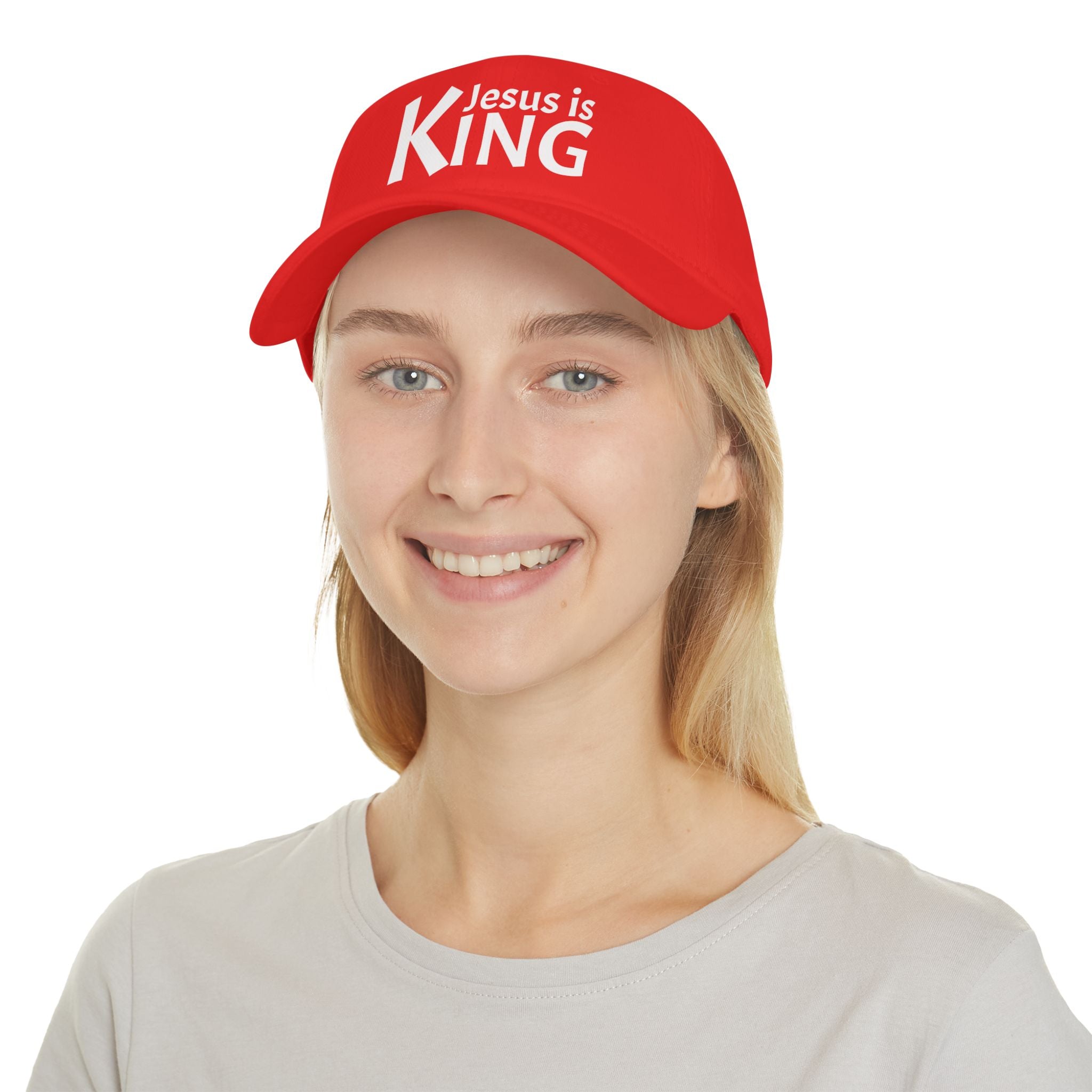 Inspirational Jesus is KING Low Profile Baseball Cap