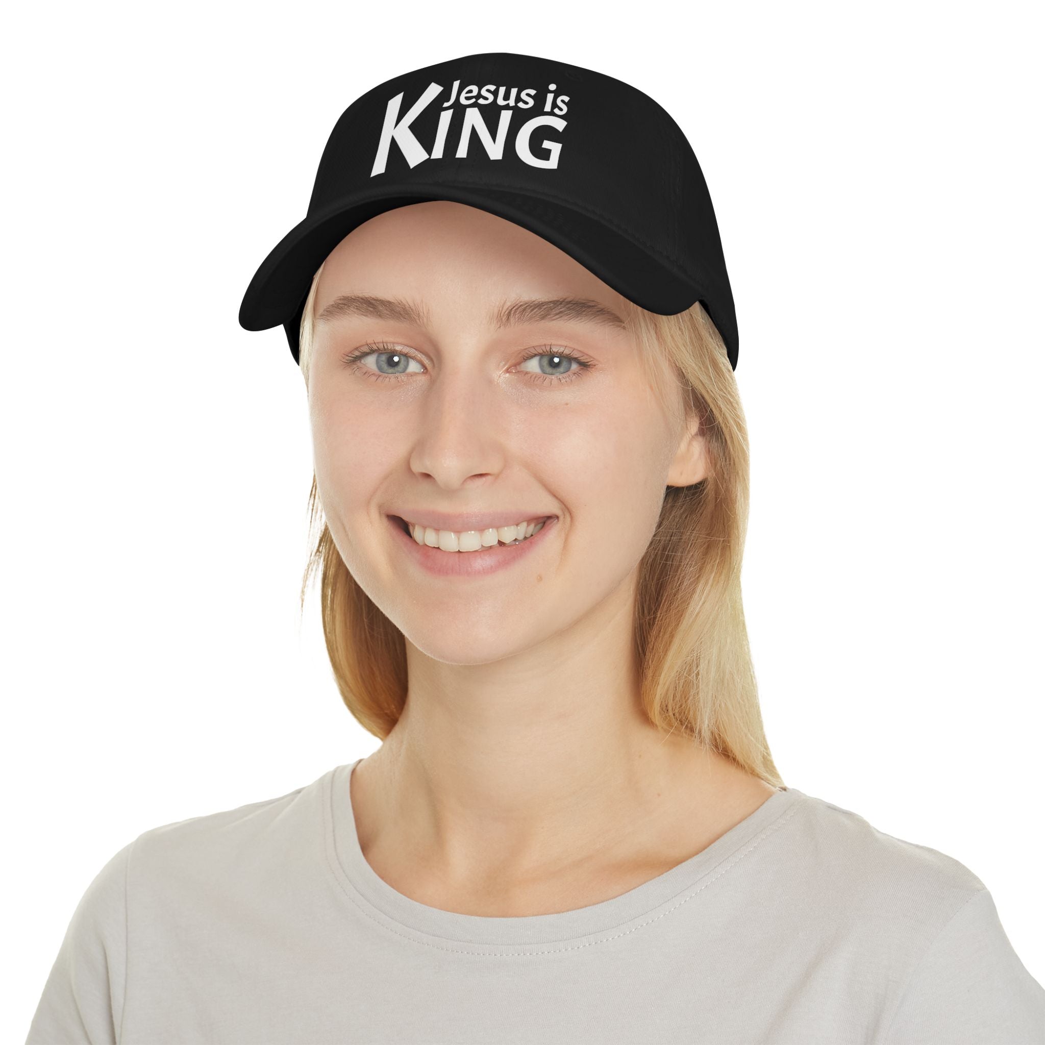 Inspirational Jesus is KING Low Profile Baseball Cap