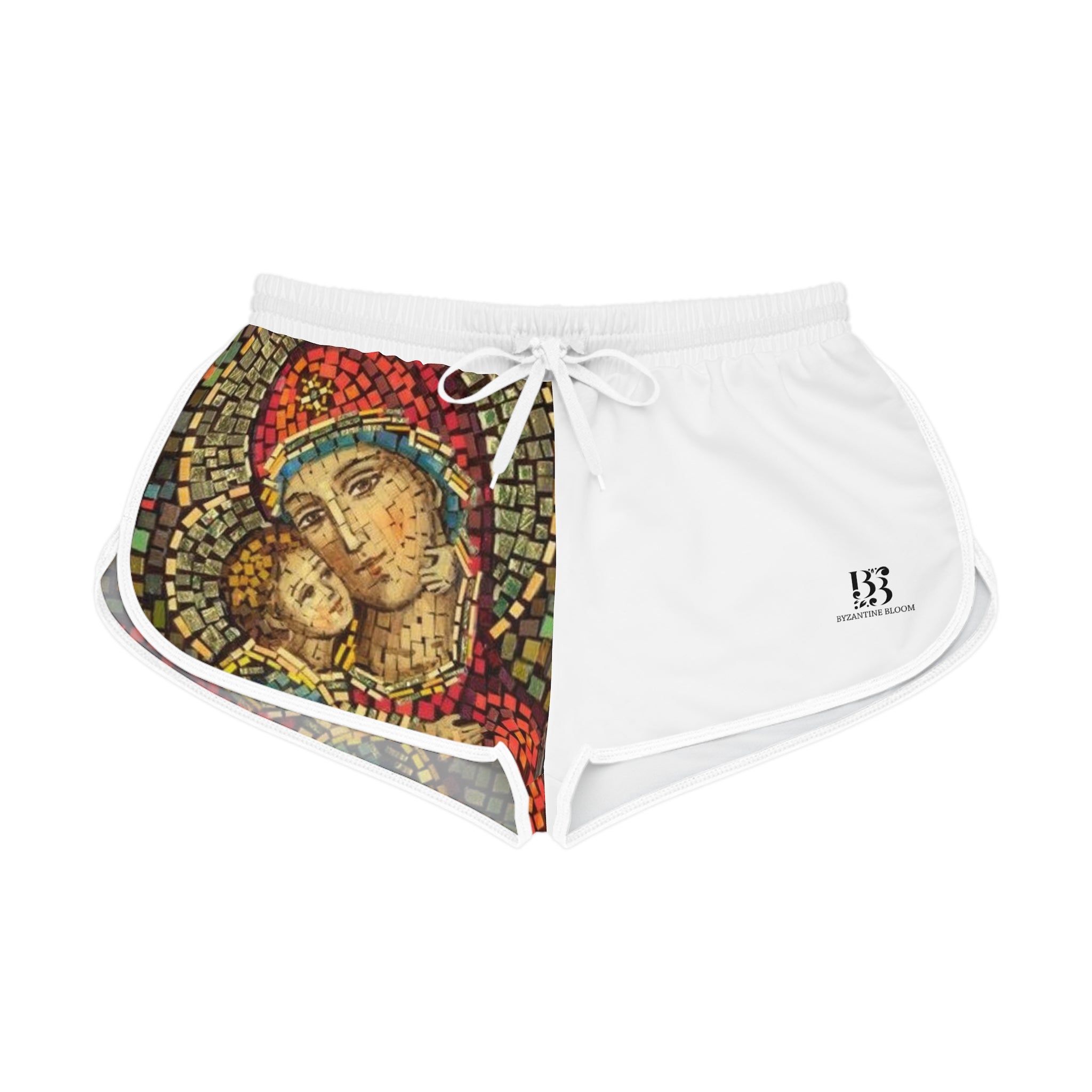 Artistic Women's Relaxed Shorts with Mosaic Design