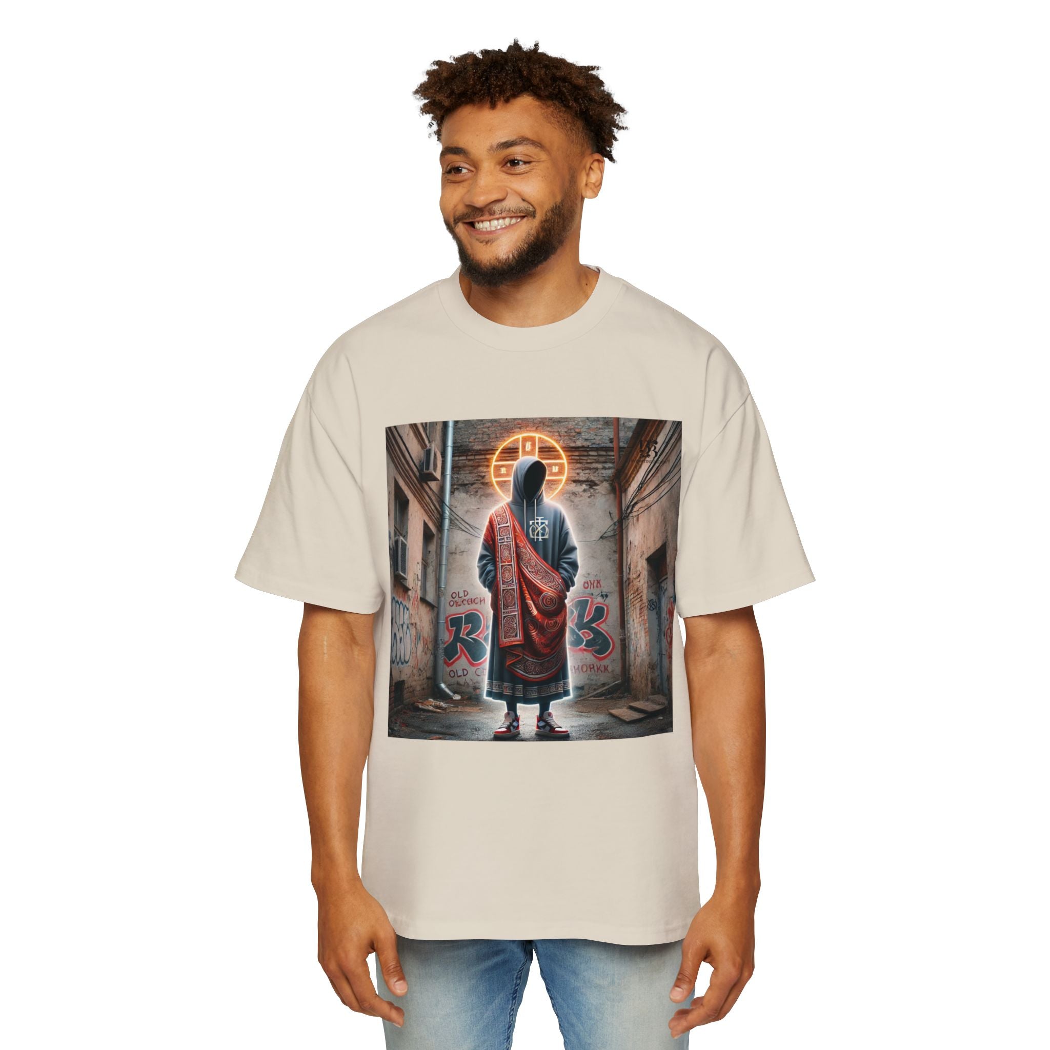 Urban Spirituality Heavy Oversized Tee - Streetwear Graphic T-Shirt