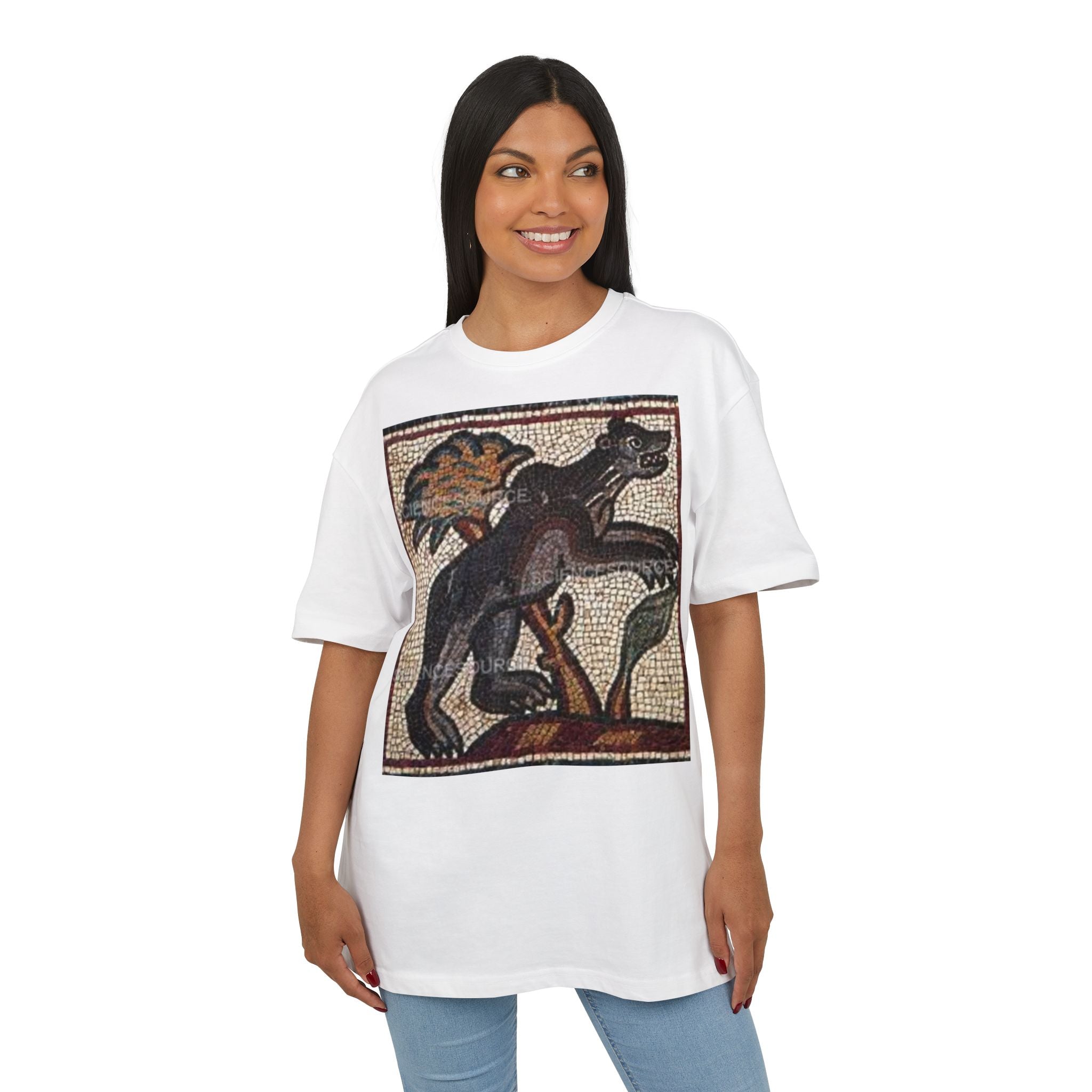 Artistic Mosaic Unisex Heavy Oversize Tee - Unique Graphic Design for Casual Style