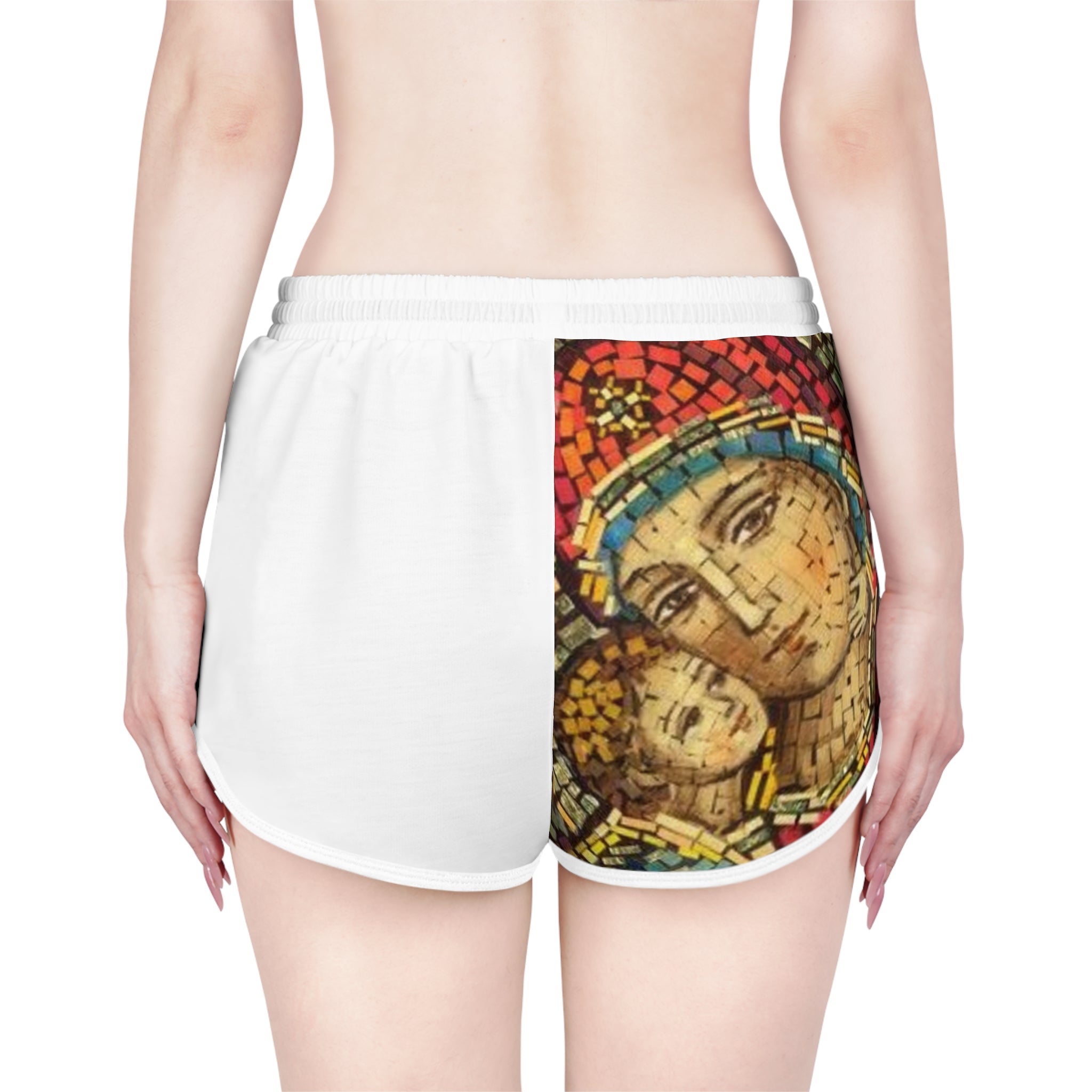 Artistic Women's Relaxed Shorts with Mosaic Design