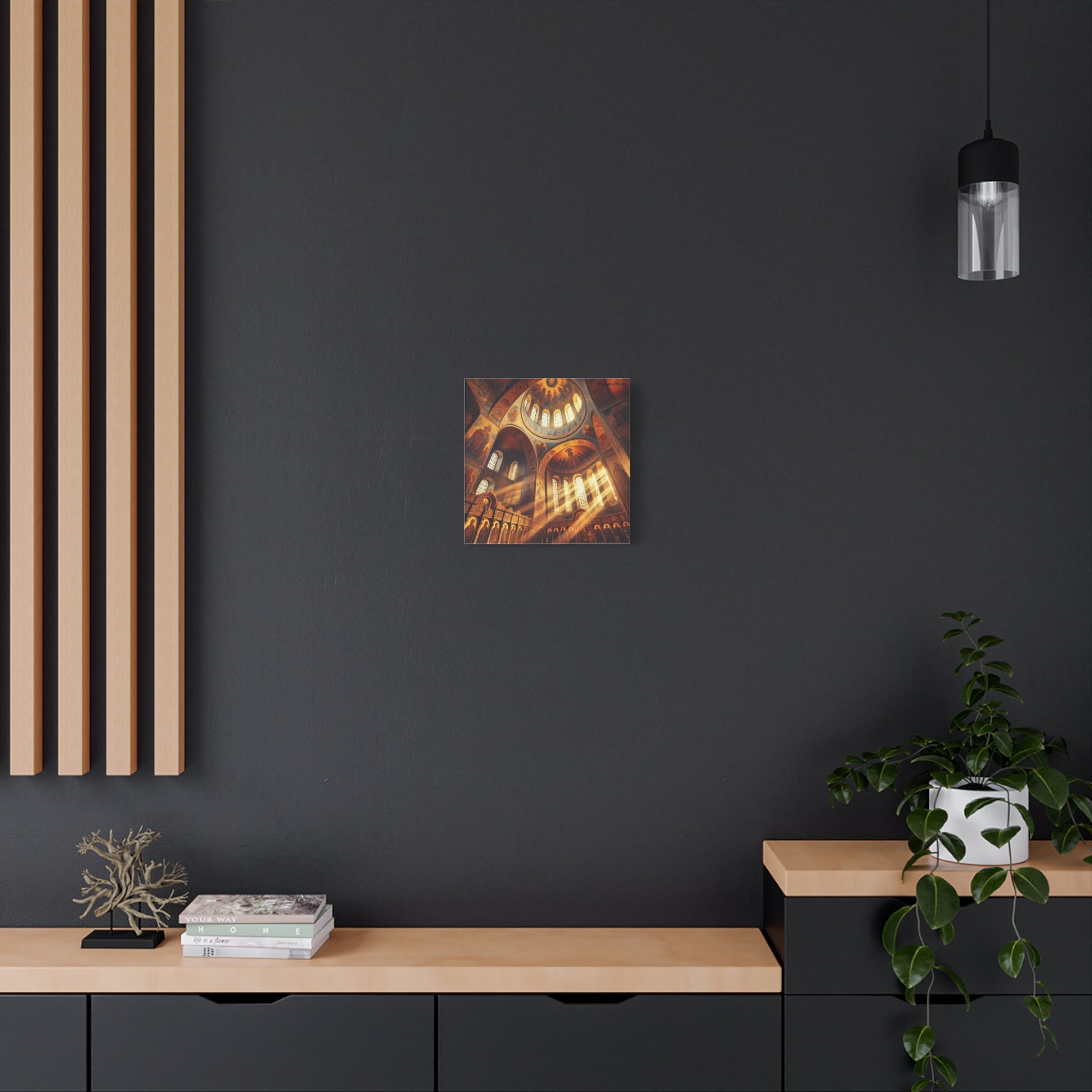 Stunning Religious Art Canvas Print - Illuminated Architecture