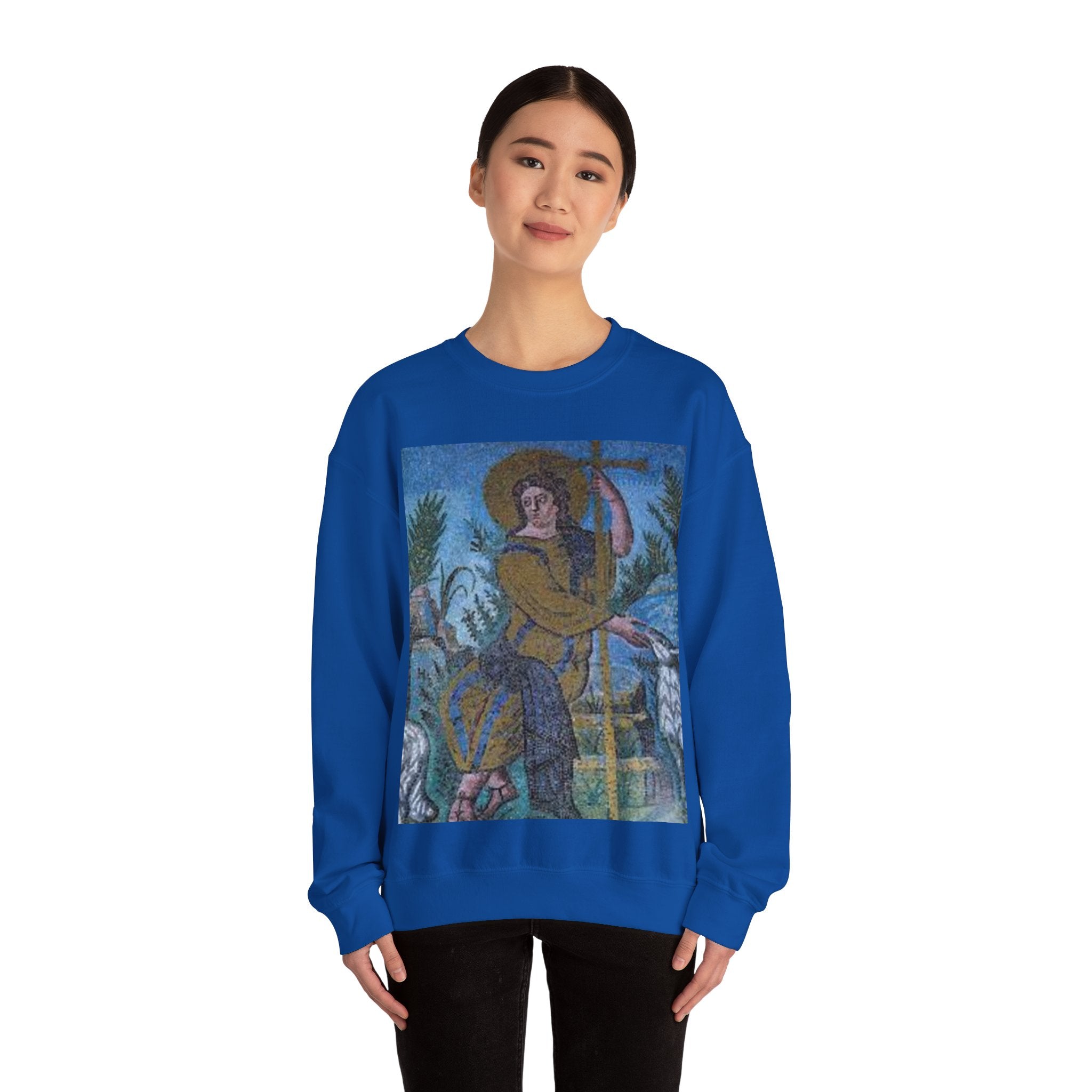 Unisex Heavy Blend™ Crewneck Sweatshirt with Vintage Mosaic Design