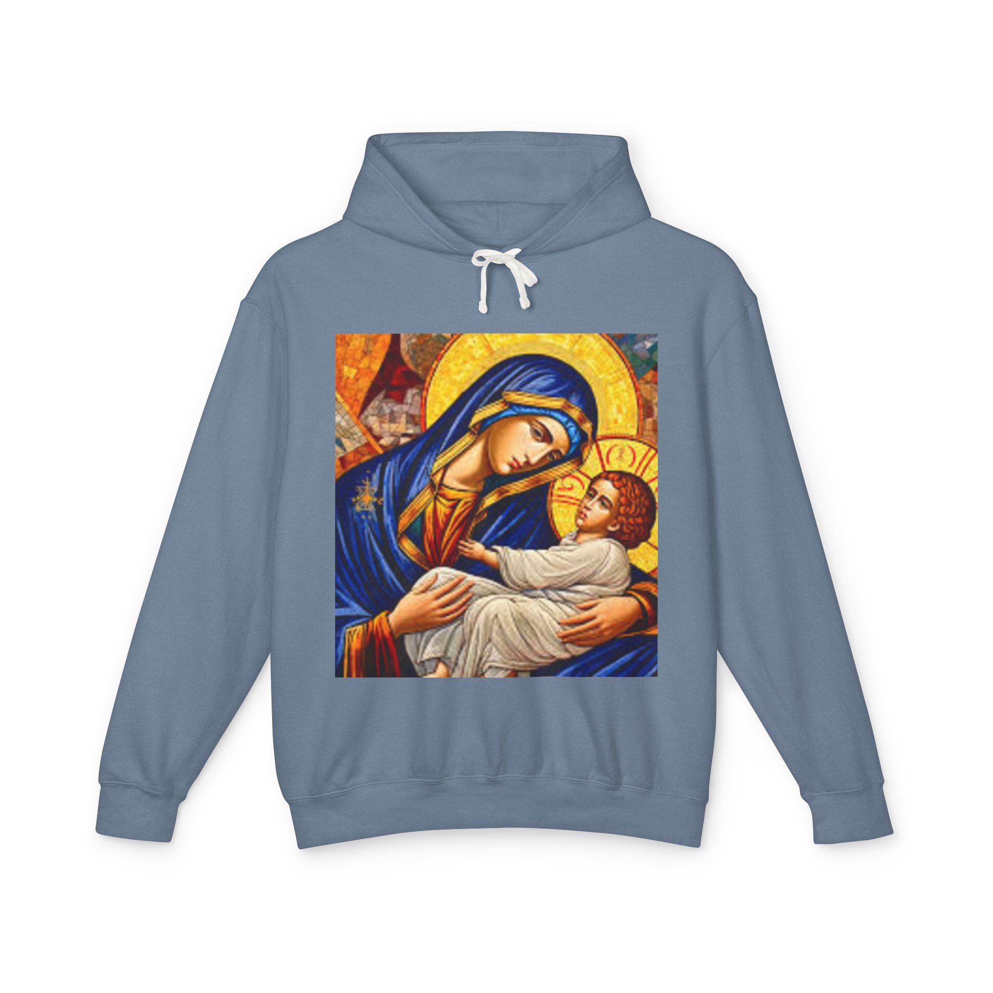 Mary and Child Unisex Hooded Sweatshirt – Faith Inspired Lightweight Hoodie
