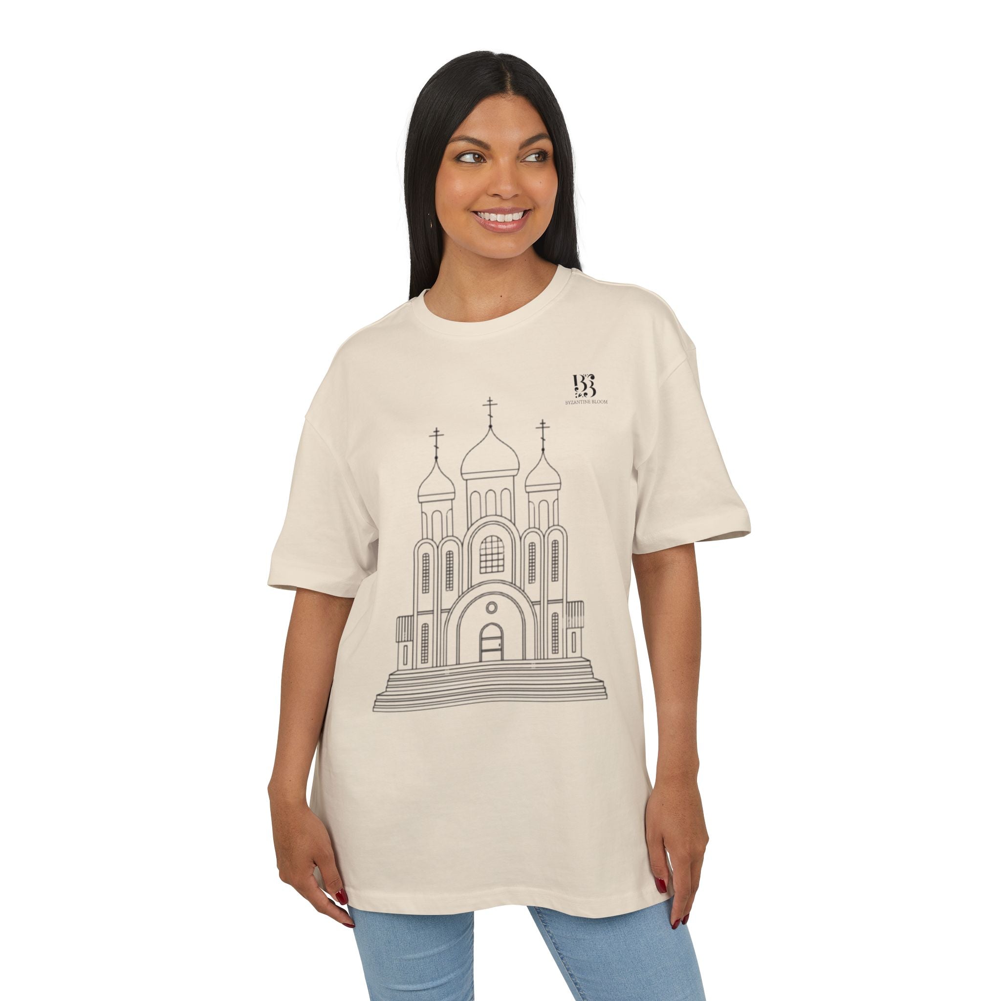 Unisex Oversize Tee with Cathedral Design - Perfect for Everyday Wear or Special Occasions