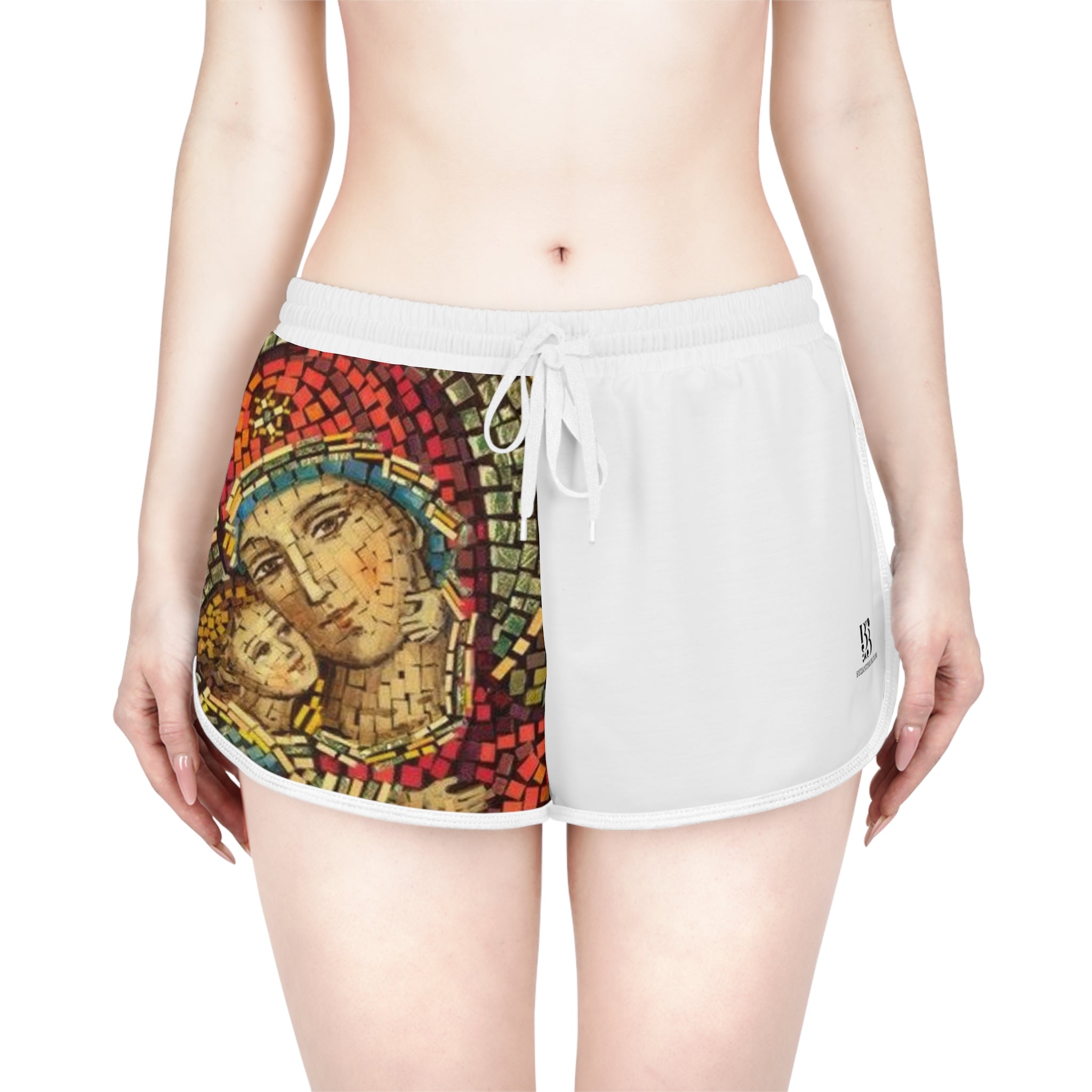 Artistic Women's Relaxed Shorts with Mosaic Design