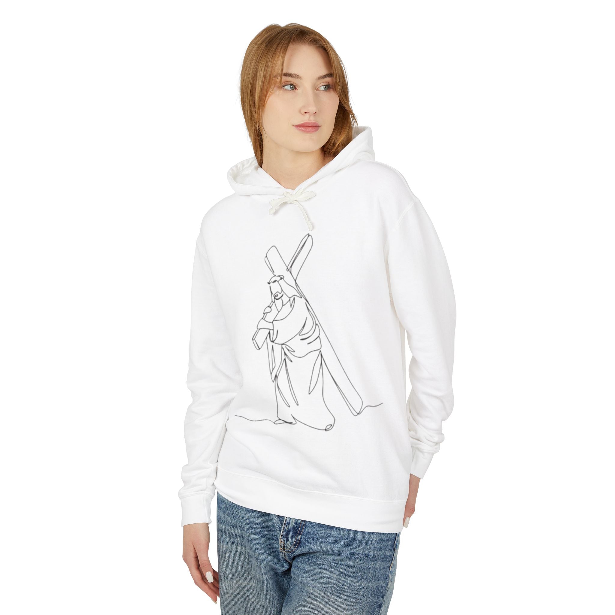 Unisex Lightweight Hooded Sweatshirt with Inspirational Design