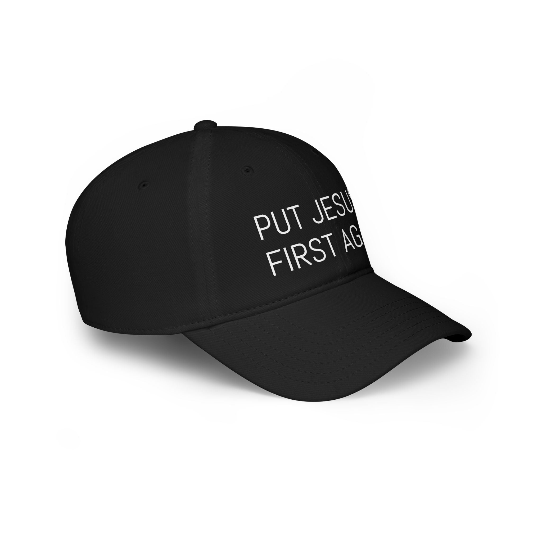 Inspirational Low Profile Baseball Cap - 'Put Jesus First Again'